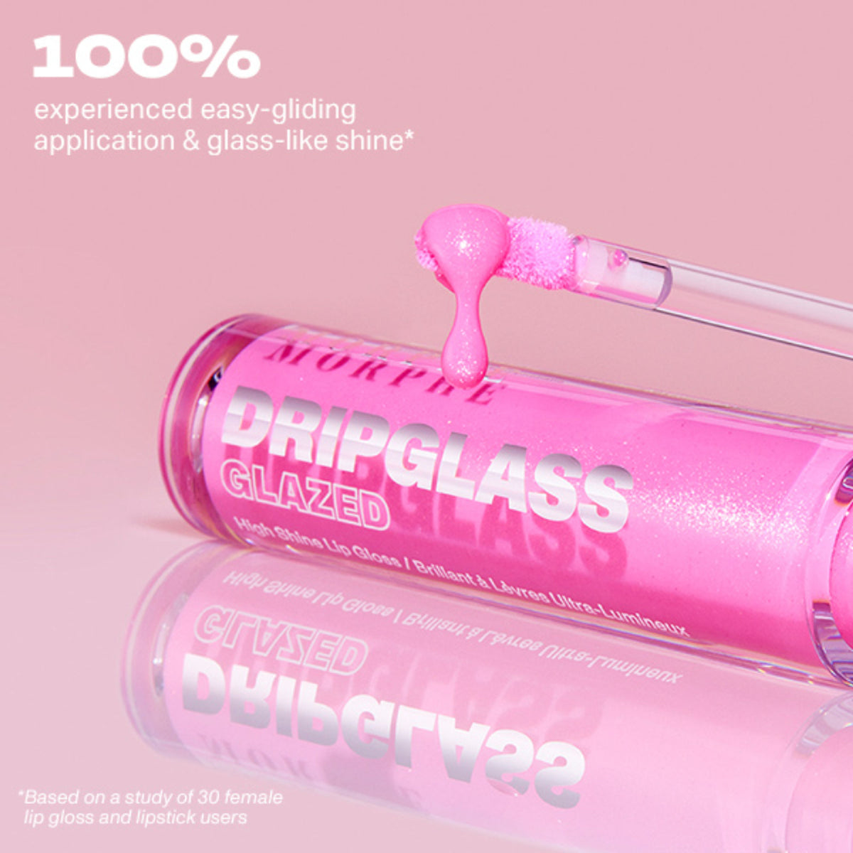 MORPHE Dripglass Glazed High Shine Lip Gloss in Unbreakable Brick, showcasing shiny, smooth lip gloss with a rich brick color.