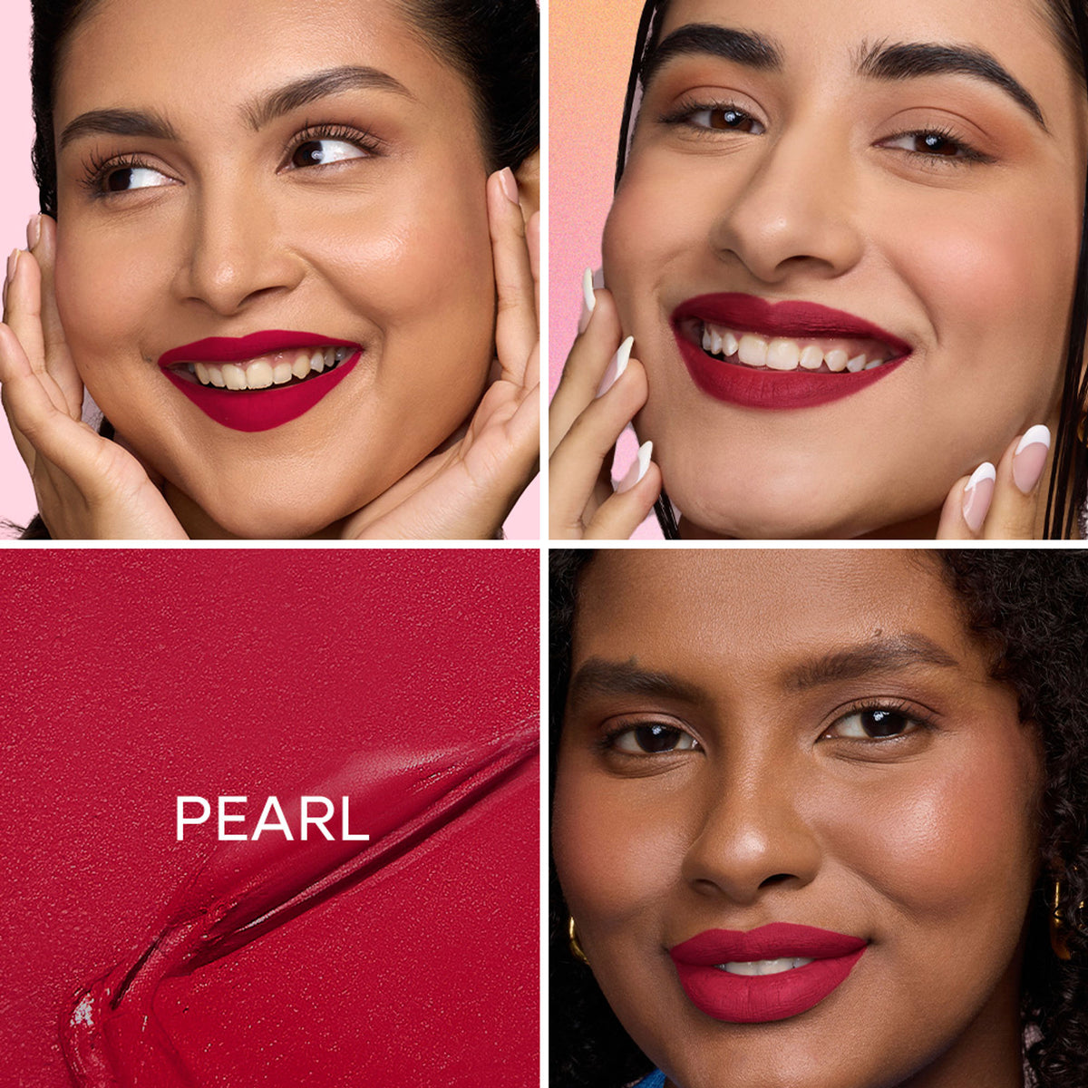 Nykaa Ultra Matte Lipstick in Pearl shade, featuring sleek black packaging and the lipstick bullet exposed.