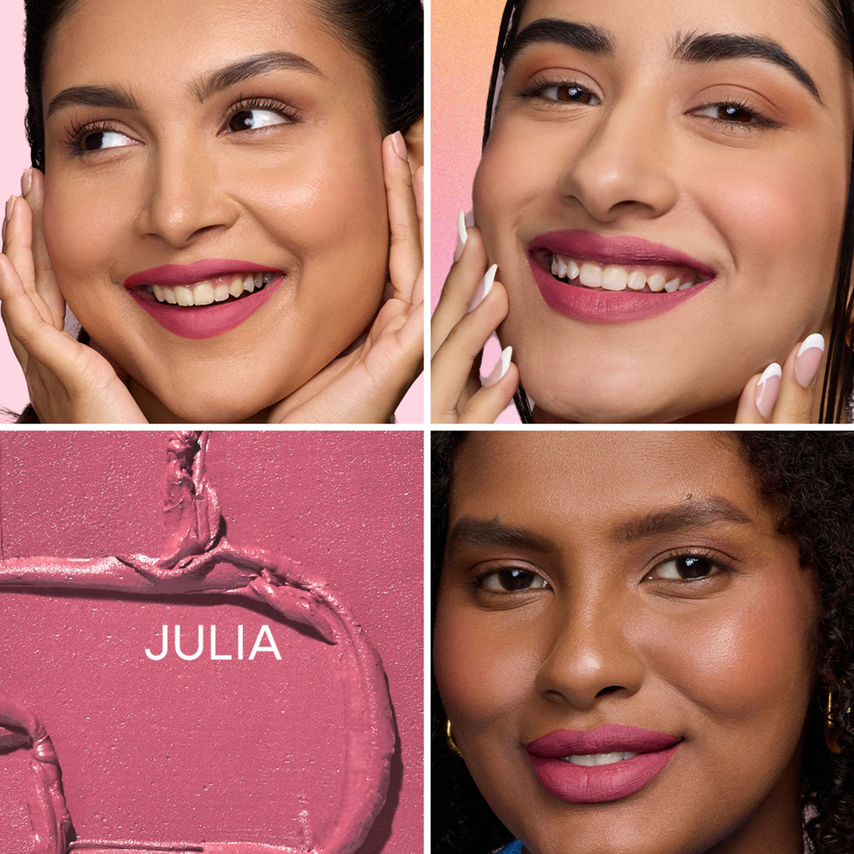 Nykaa Ultra Matte Lipstick in Julia shade, displaying a sleek tube and swatch of the rich, matte lipstick color.