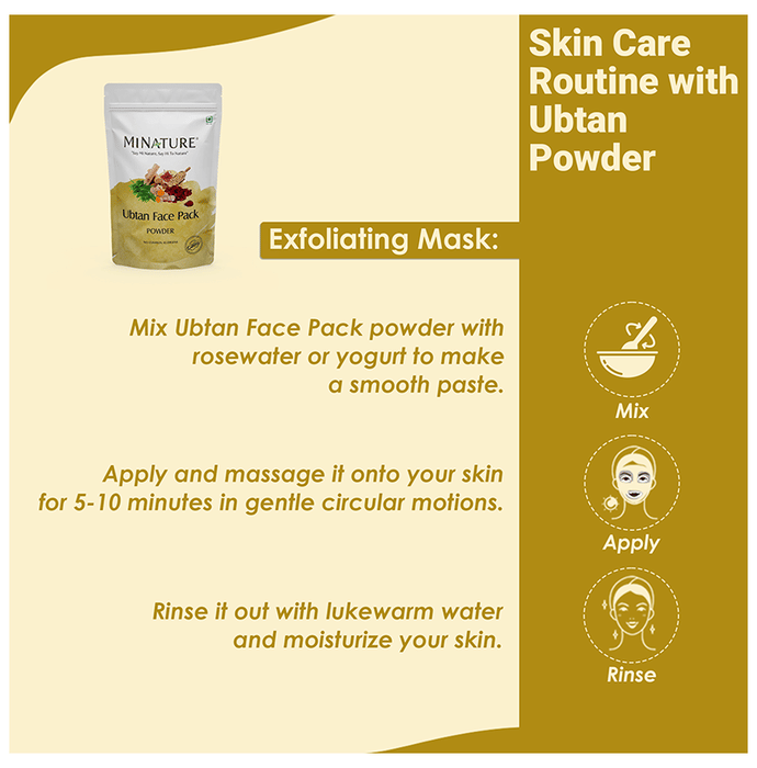 Minature Ubtan Face Pack powder in a jar, natural herbal face pack for glowing skin, close-up view with packaging.