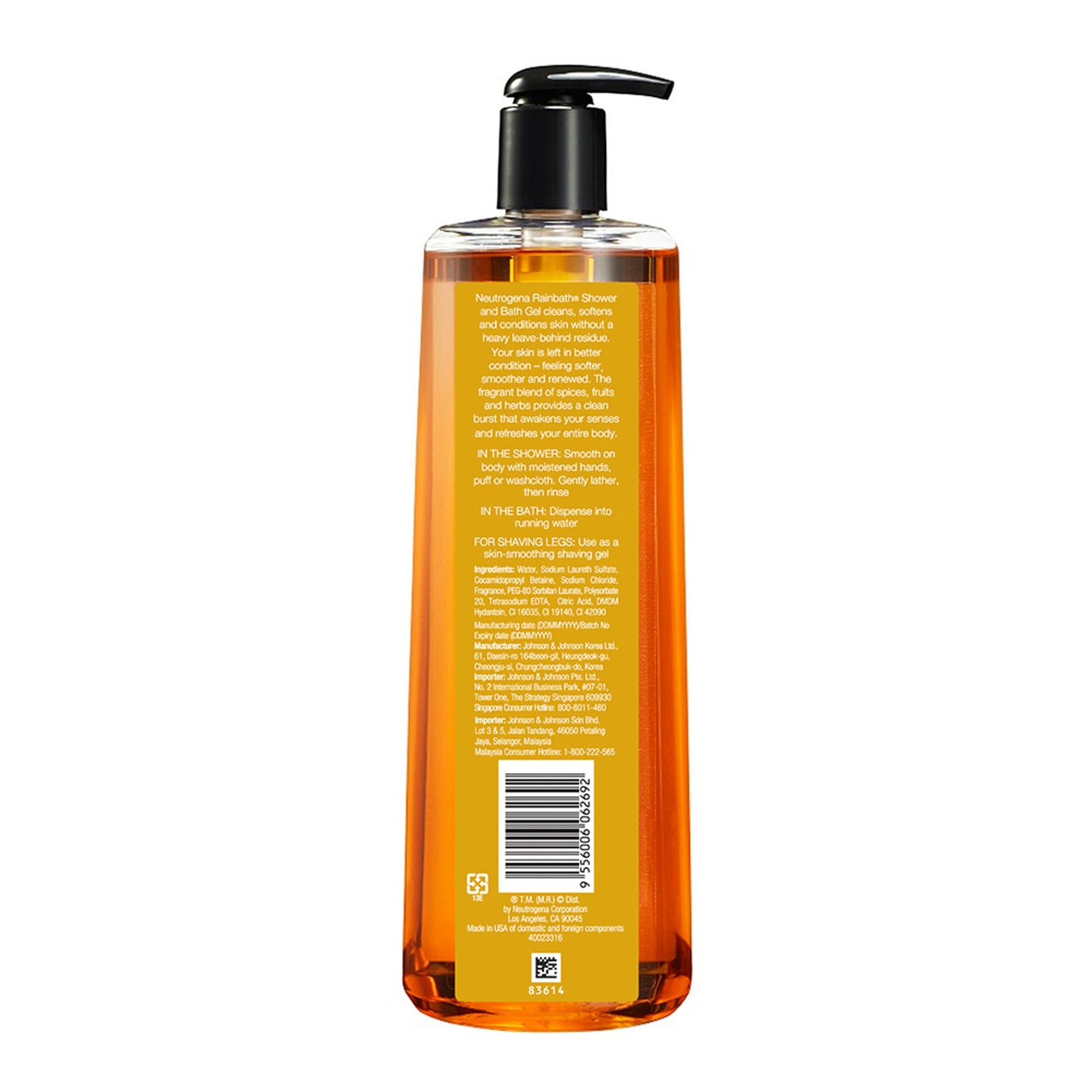 Neutrogena Rainbath Refreshing Shower & Bath Gel Body Wash For Cleansing Skin Without Residue
