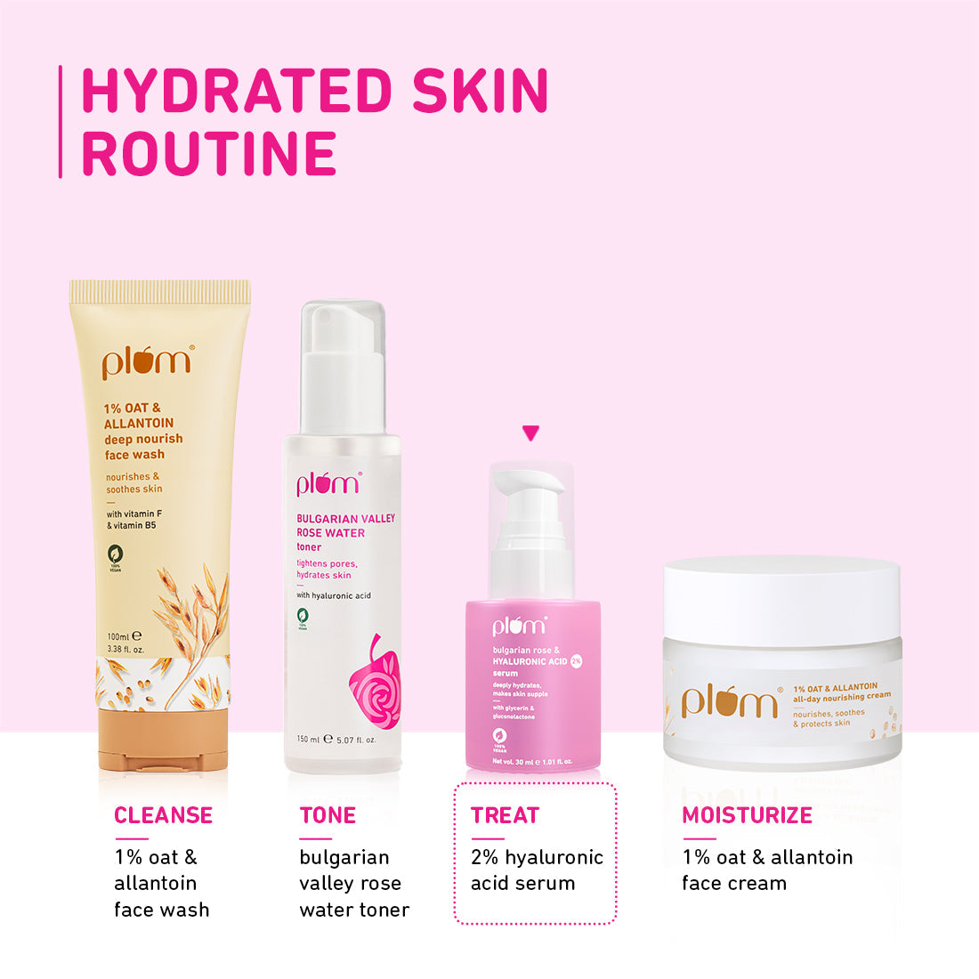 Plum Goodness Bulgarian Rose & 2% Hyaluronic Acid Serum For Dry Skin