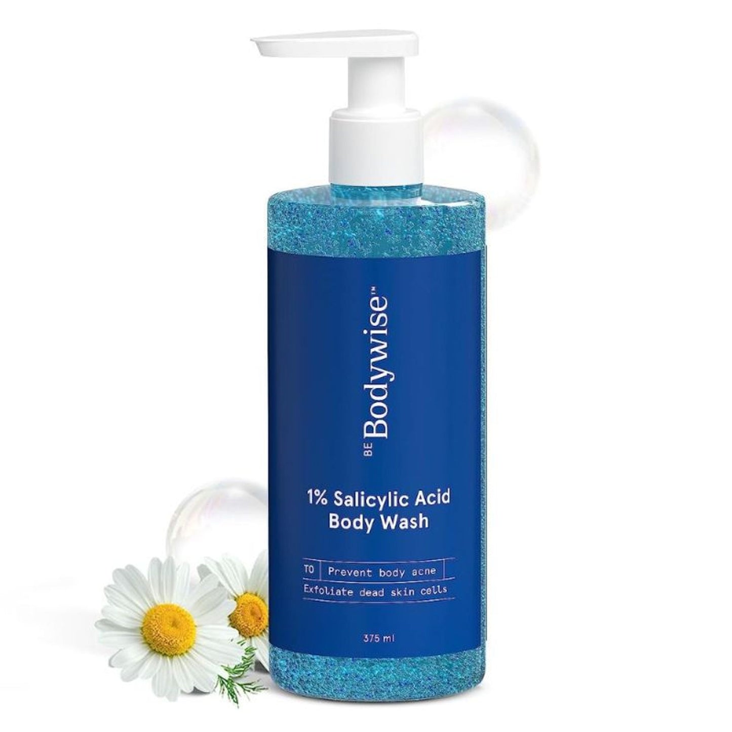 Be Bodywise 1% Salicylic Acid Body Wash with Loofah for Cleansing, Exfoliation & Acne Prevention