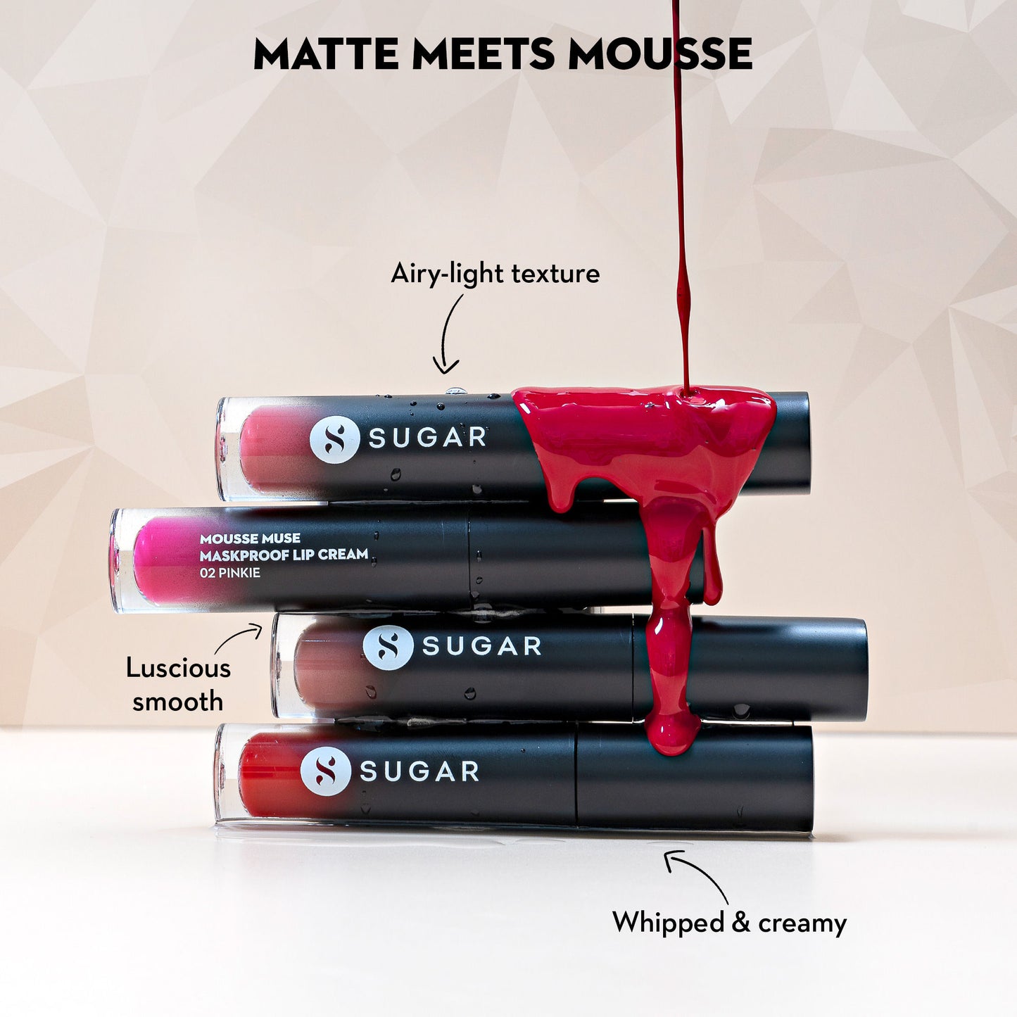 SUGAR Mousse Muse Maskproof Lip Cream - 06 Harmony In Red