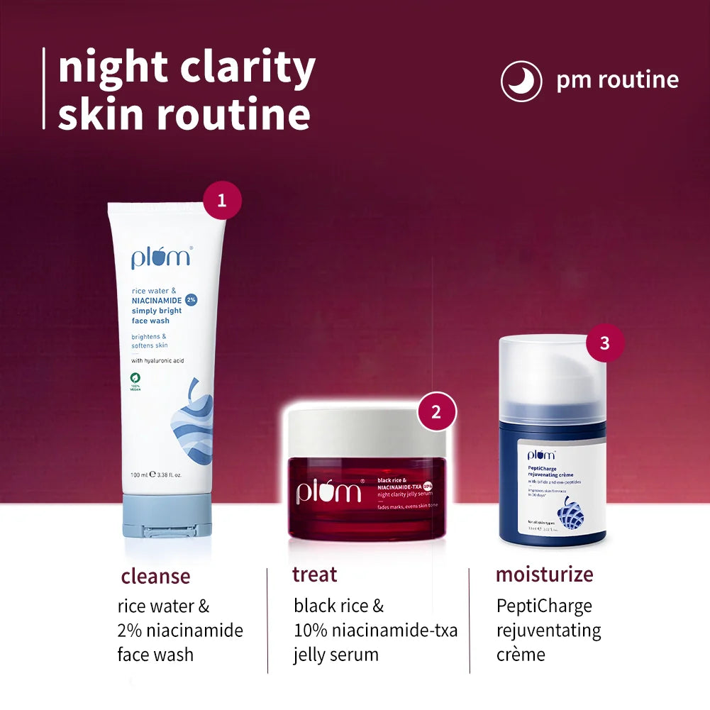 Plum Goodness Black Rice & 10% Niacinamide-TXA Night Clarity Jelly Serum