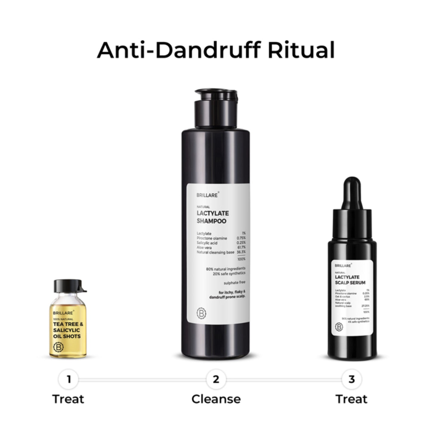 Brillare Lactylate Anti-Dandruff Shampoo Soothes Itchy Scalp & Reduces Dandruff
