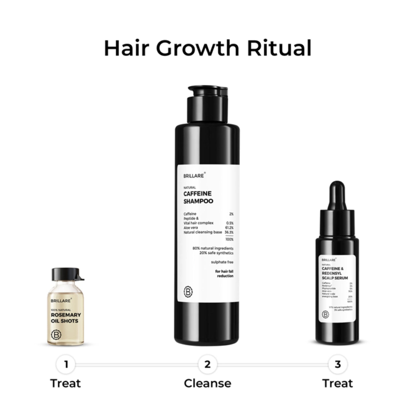 Brillare 20% Rosemary Oil Shots with 10% Olive Oil | Reduces Hair Fall & Boosts Growth in 4 Weeks
