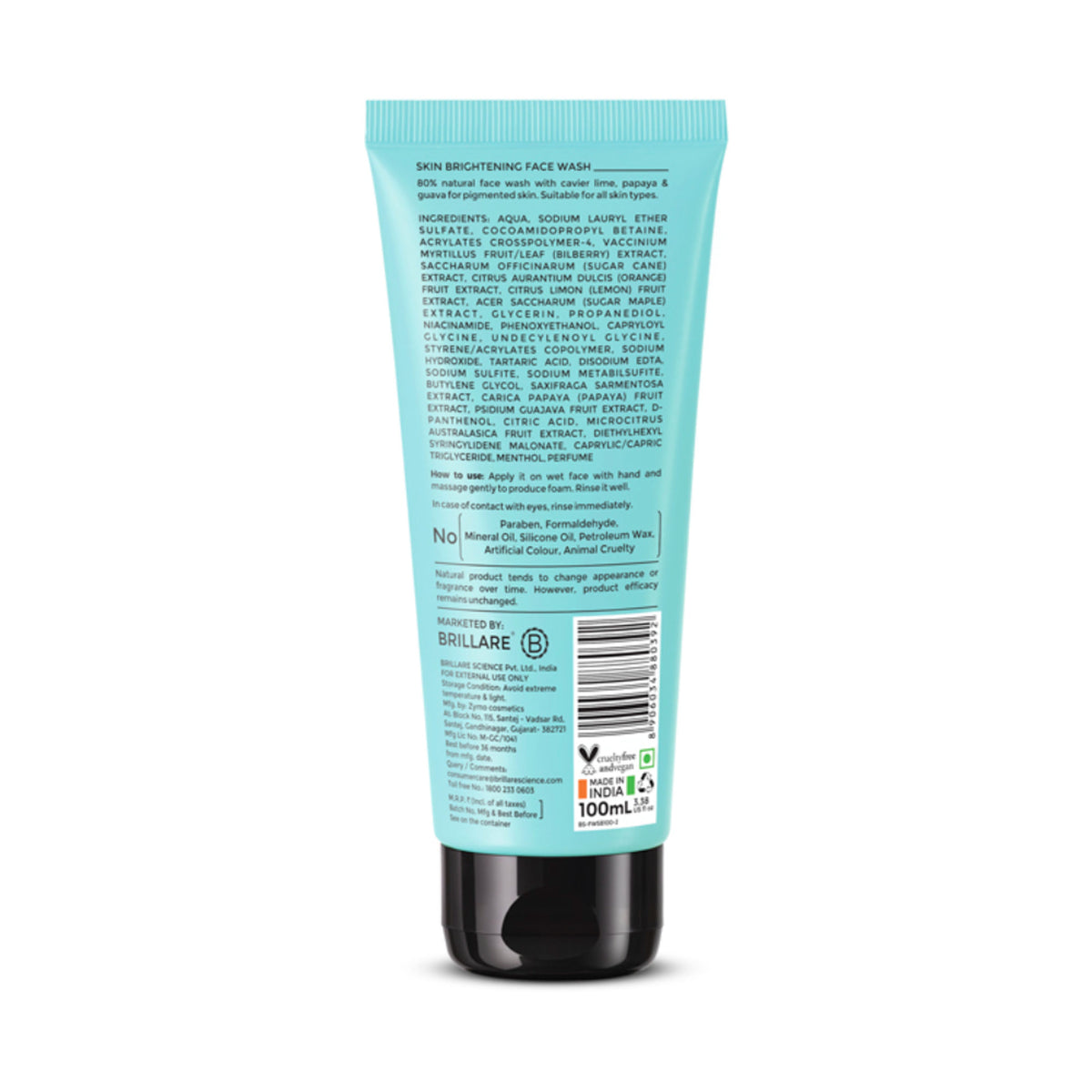 Brillare Professional Skin Brightening Face Wash Reduces Pigmentation & Dark Spots
