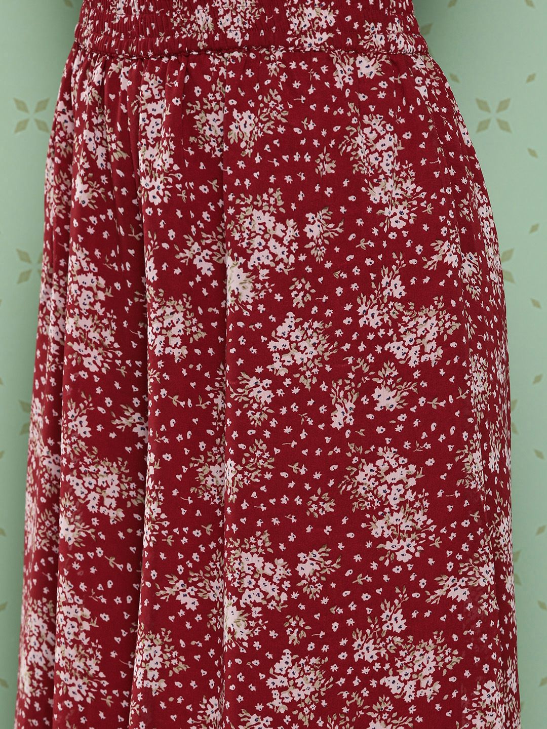Indyancart VA Women's Floral Printed Panelled Silk Georgette Kurta with Palazzos & With Dupatta