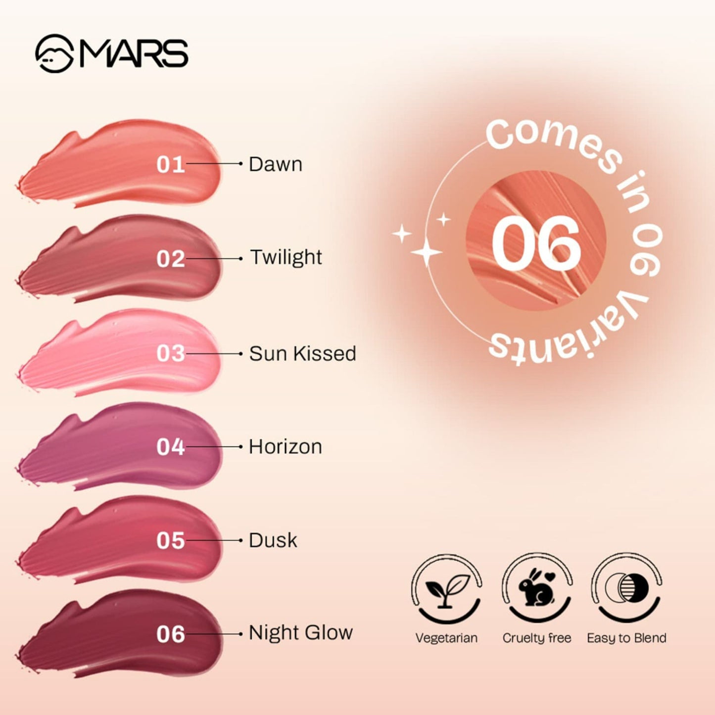 MARS Liquid Blush Hour Dewy-Matte Finish - 06 Night Glow