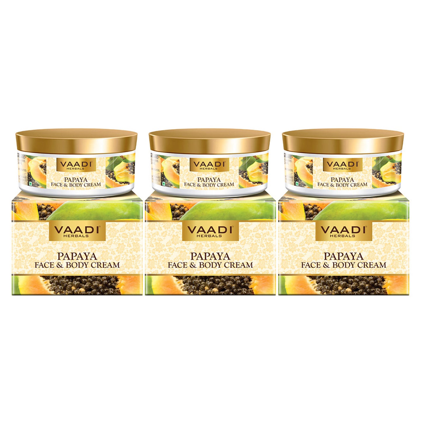Vaadi Herbals Papaya Face & Body Cream Pack Of 3