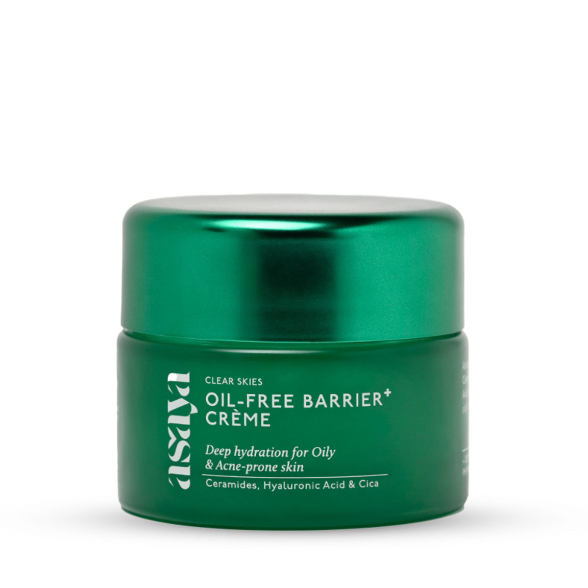 Asaya salicylic acid and ceramide moisturizer for oily, acne-prone skin, showing the face cream tube and skincare packaging.