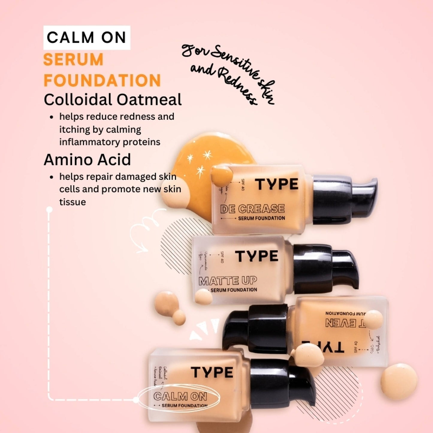 TYPE Beauty Calm On Foundation - 334 Pecan