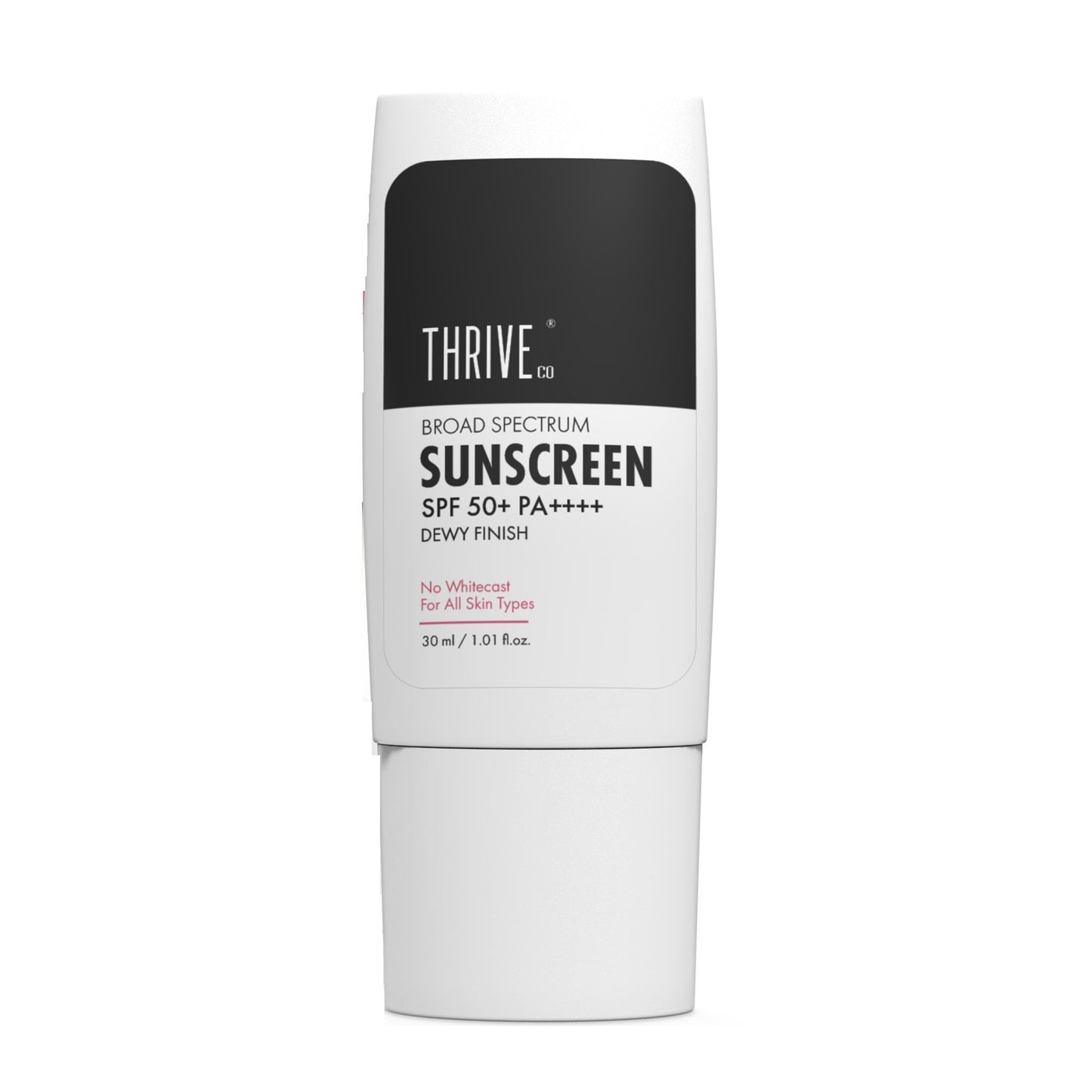Thriveco Broad Spectrum Sunscreen For All Skin Types, SPF 50+ PA ++++, No Whitecast, Dewy Finish
