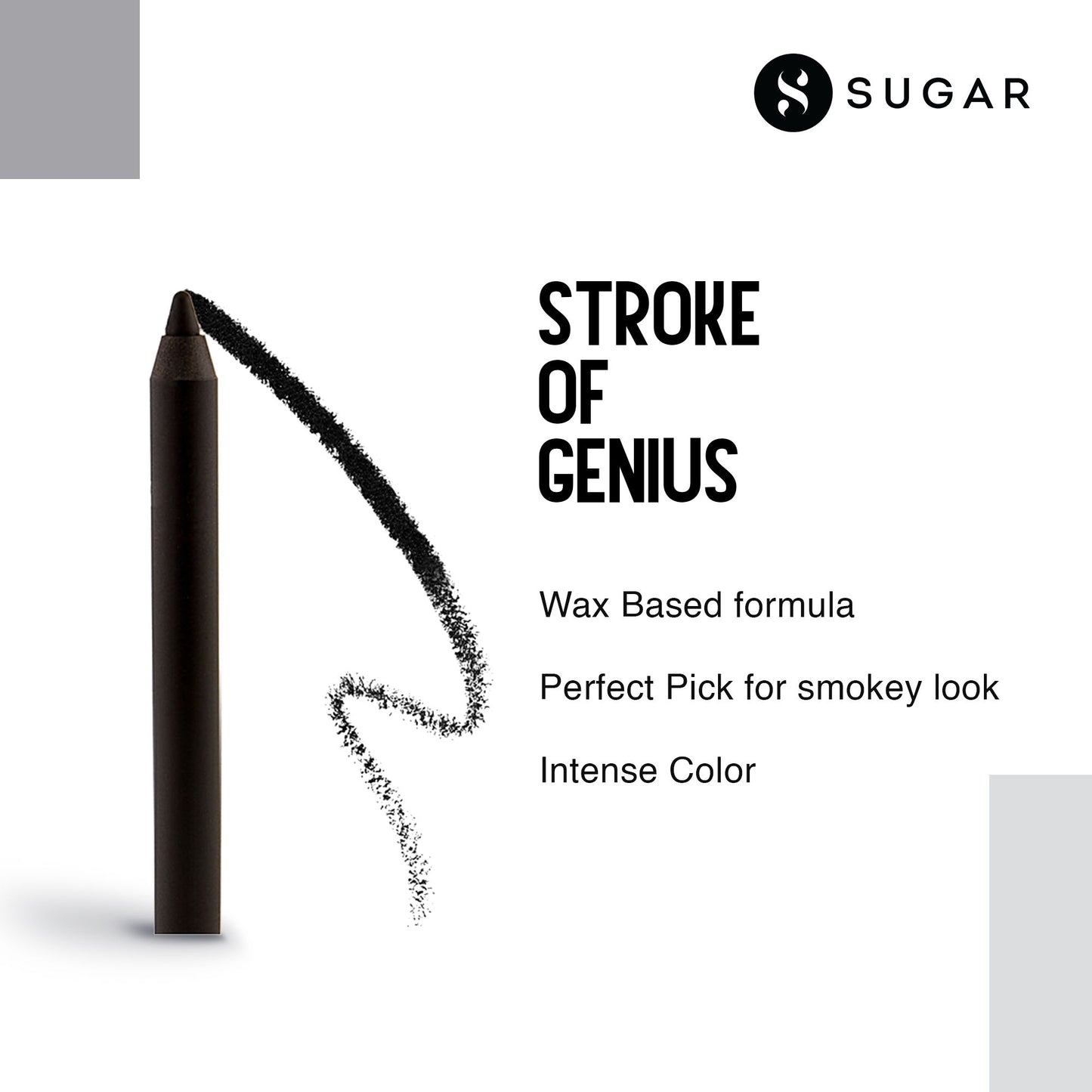 SUGAR Stroke Of Genius Heavy Duty Kohl With Free Sharpener - 01 Back To Black - 01 Back To Black