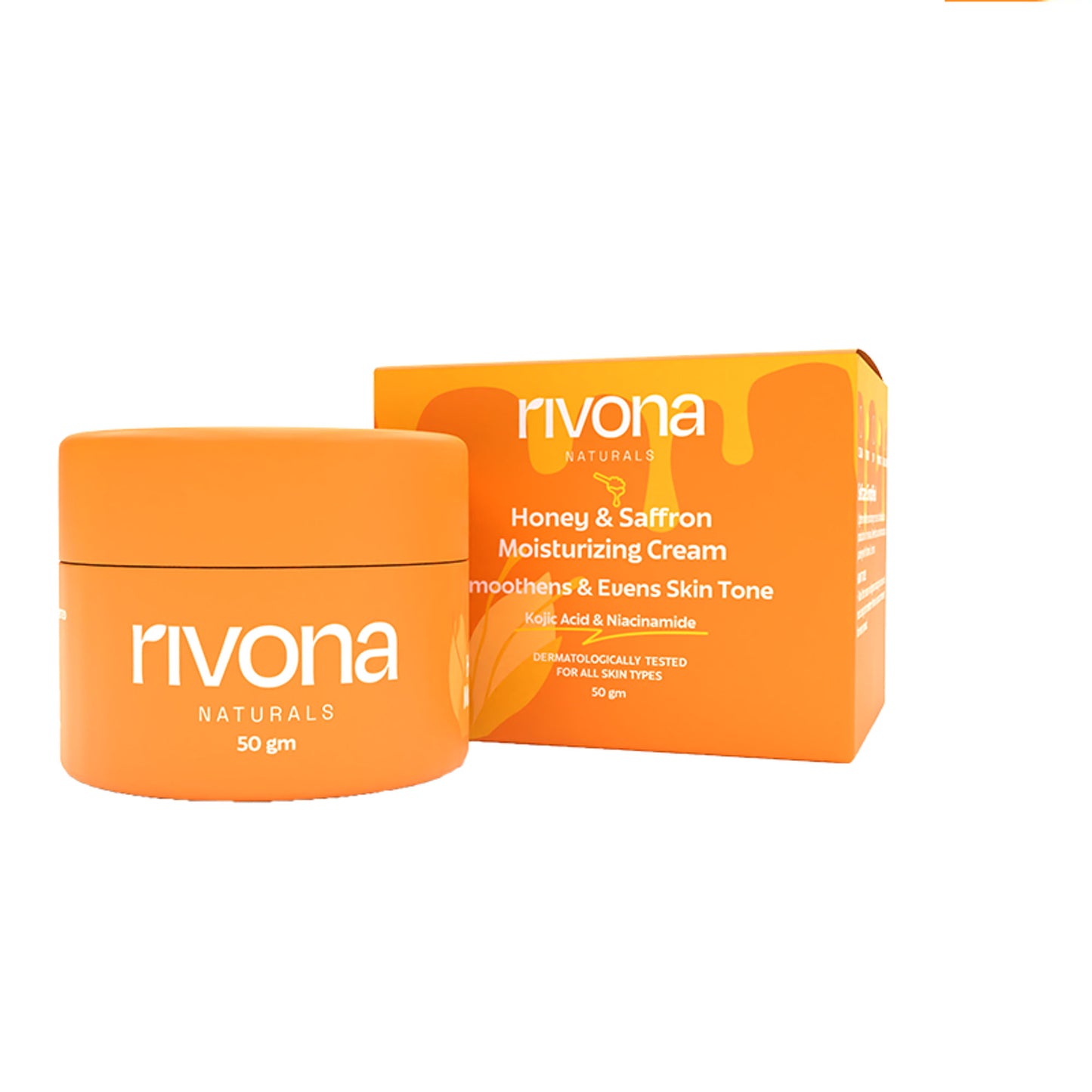 Rivona Naturals Honey And Saffron Face Moisturizing Cream For Bright Glowing Skin, Fades Dark Spots