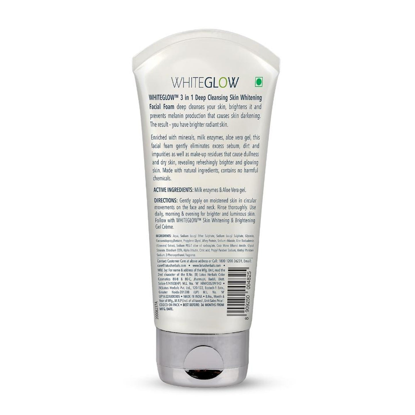 Lotus Herbals WhiteGlow 3 In 1 Deep Cleansing Facial Foam, Acne & Oil-Control For All Skin Types