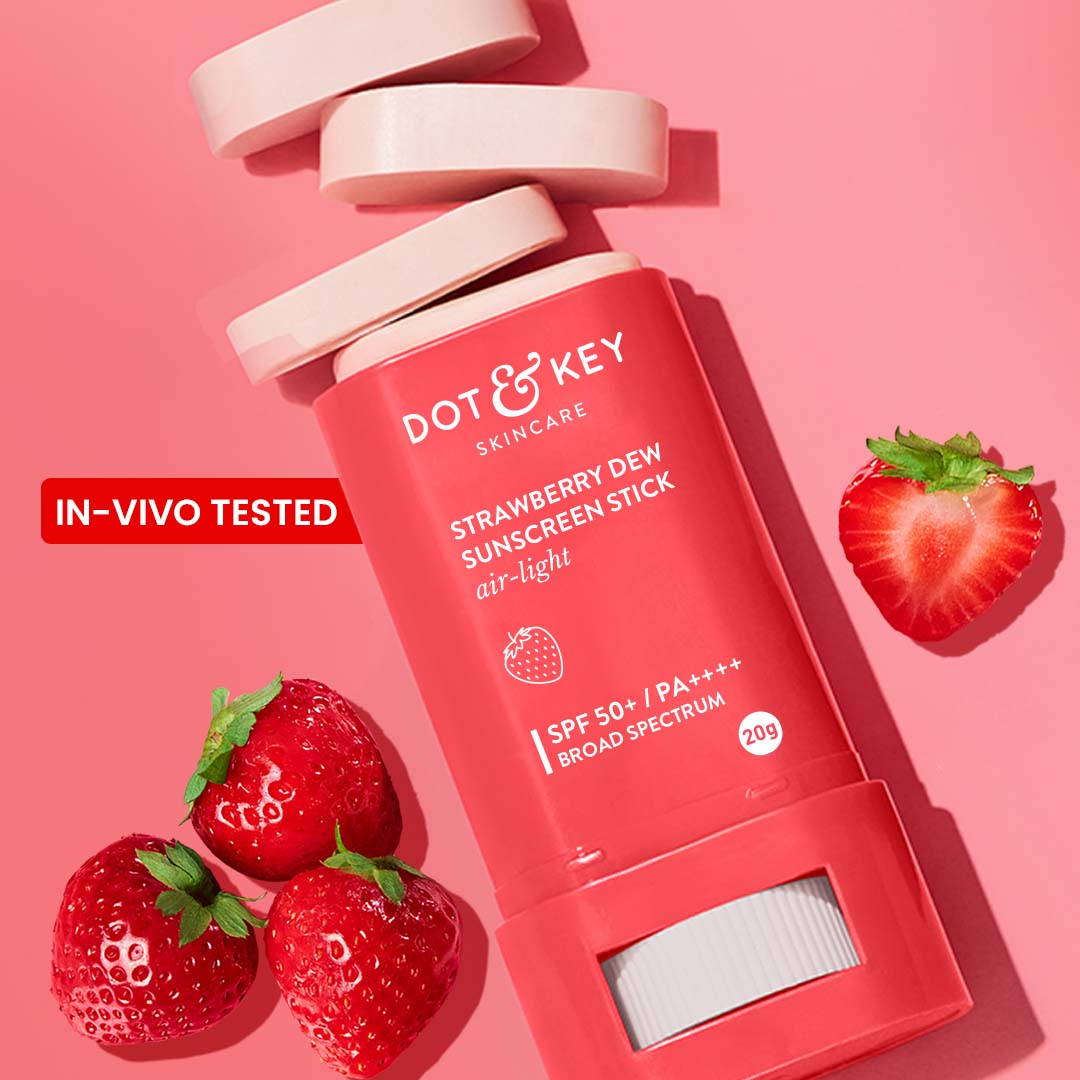 Dot & Key Strawberry Sunscreen Stick, In-Vivo Tested SPF 50+ PA++++