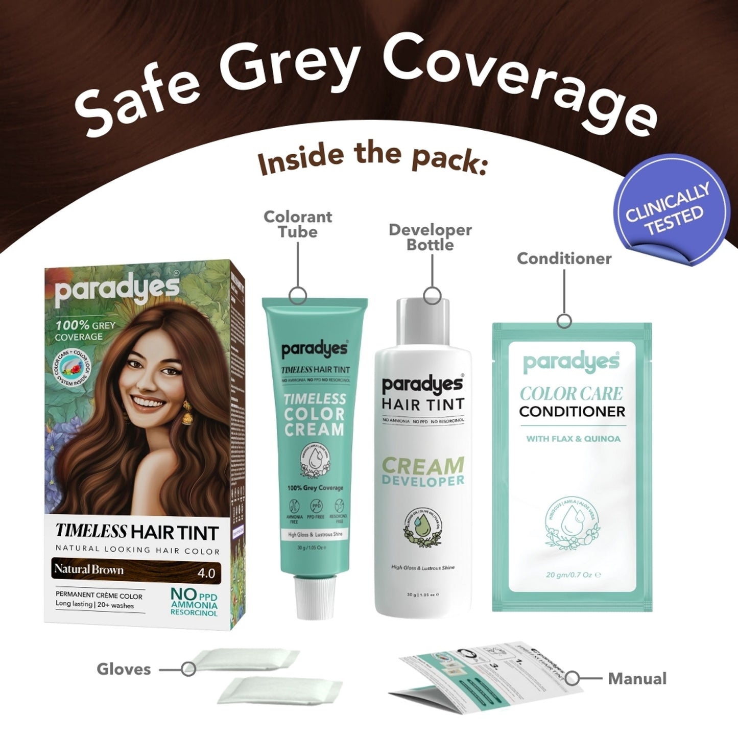 Paradyes Mini Root Touch Up Timeless Permanent Creme Hair Colour - 4.0 Natural Brown