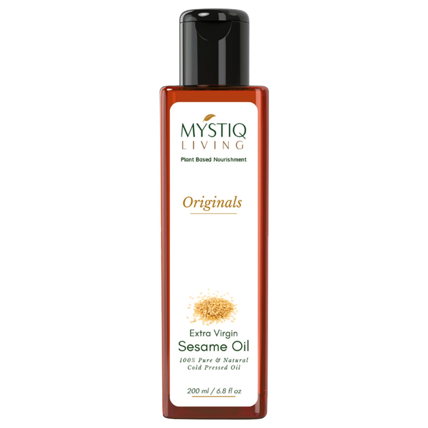 Mystiq Living Extra Virgin Sesame Oil, Cold Pressed & Organic For Hair, Face, Body & Massage