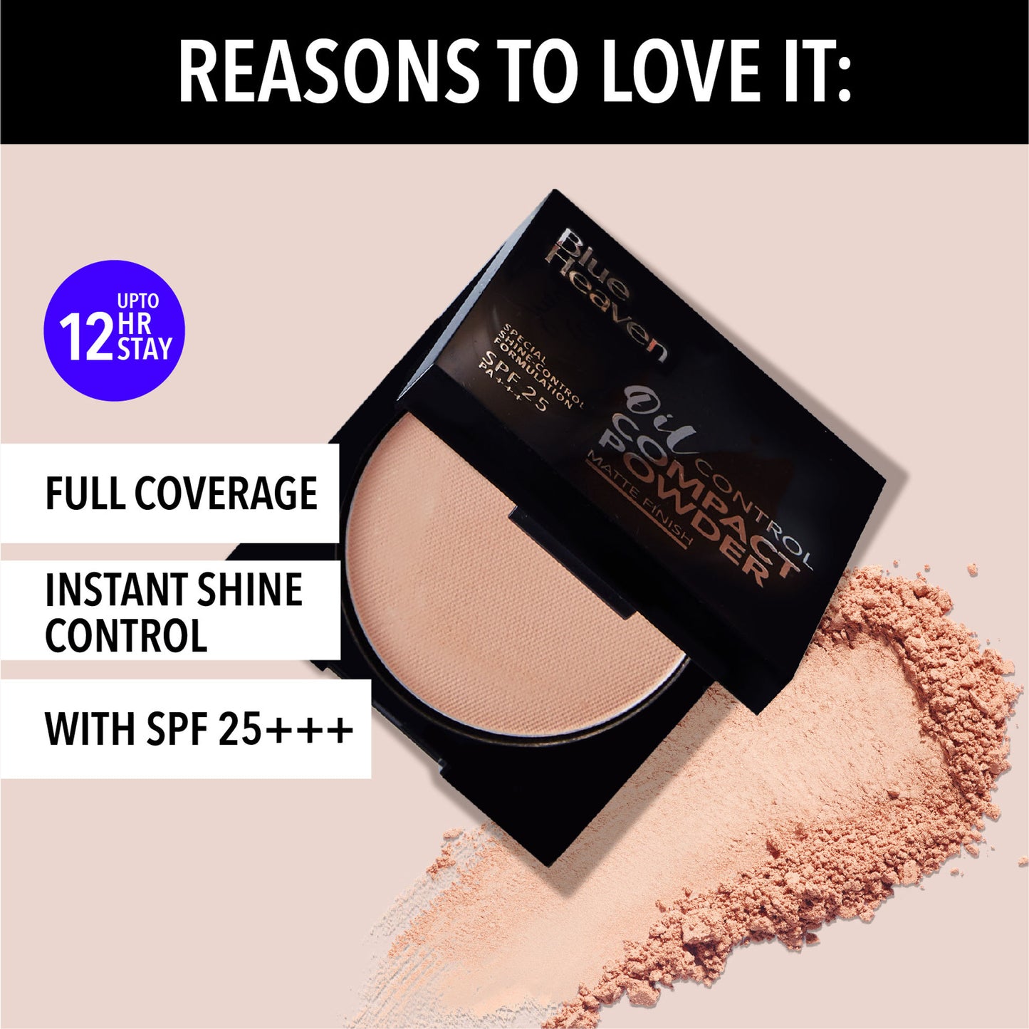 Blue Heaven Oil Control Compact Powder Matte Finish - Vanila 101