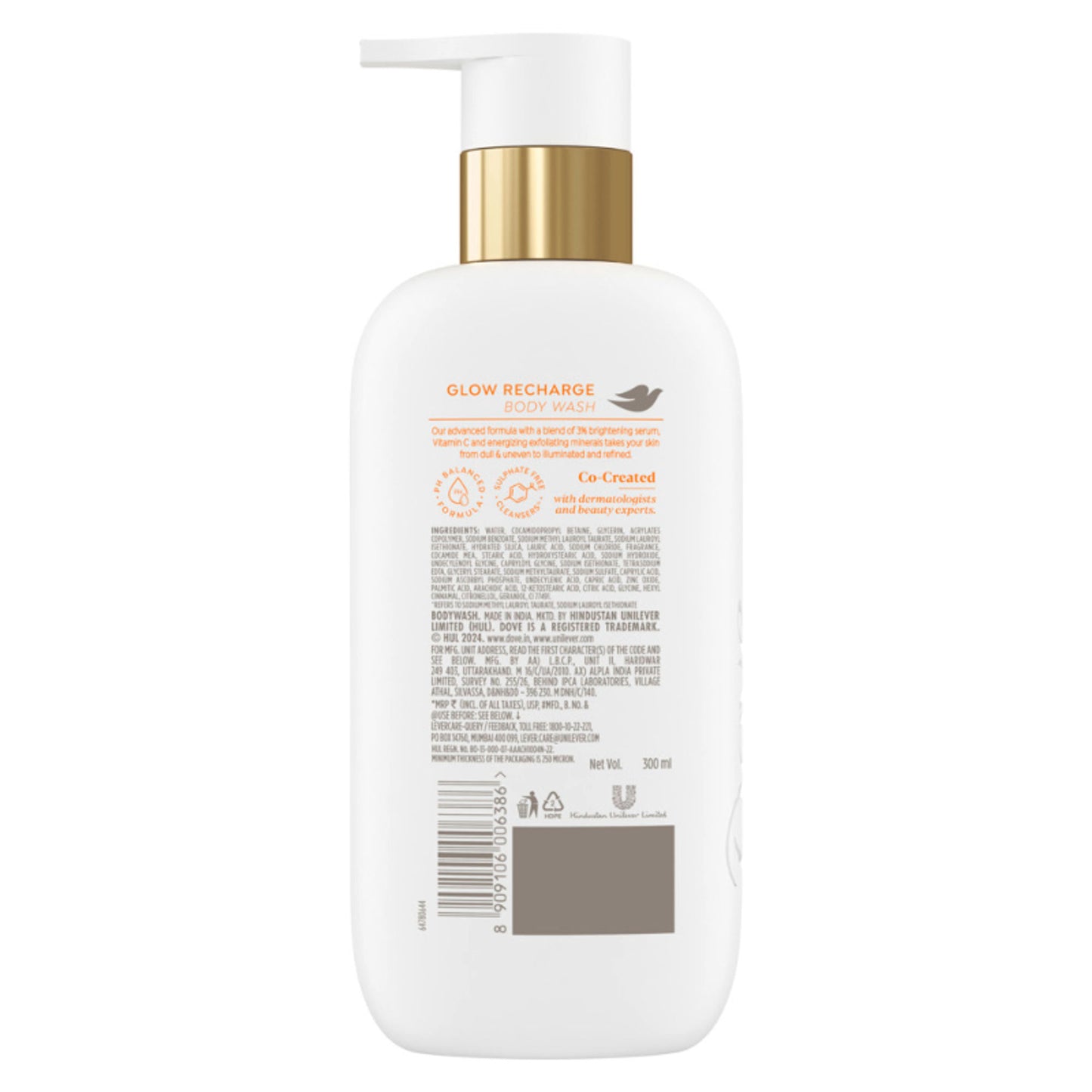 Dove 3% Brightening Serum + Vitamin C Glow Recharge Serum Body Wash