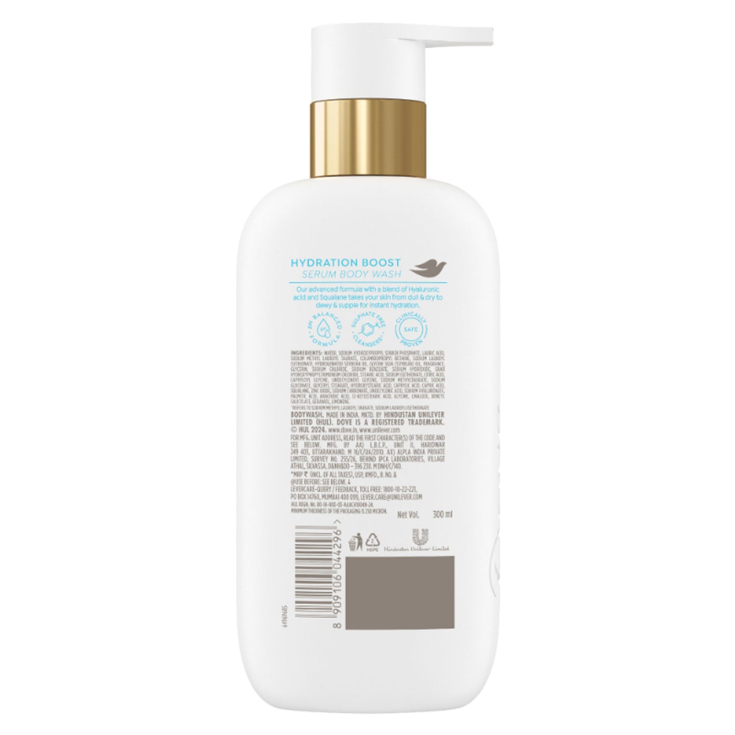 Dove 6% Hydrating Serum with Hyaluronic Acid Hydration Boost Bodywash