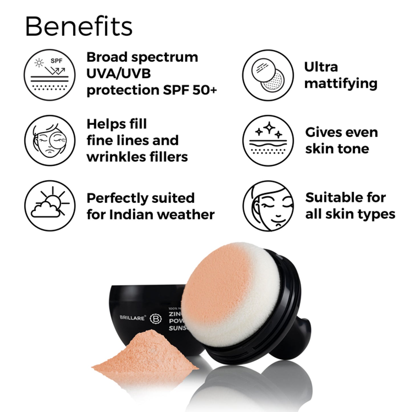 Brillare Zinc Powder Sunscreen SPF 50 - Bronze 03