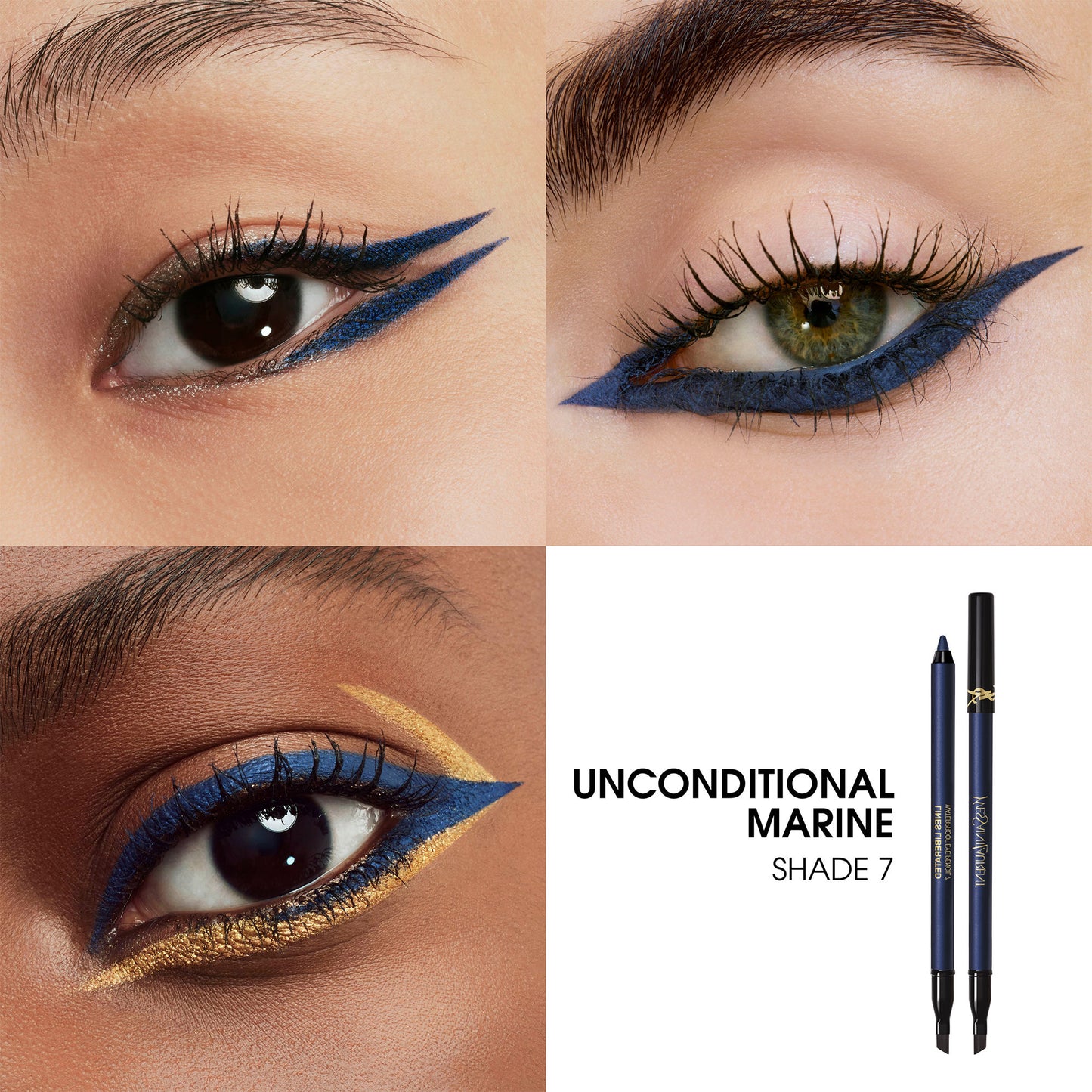 Yves Saint Laurent Lines Liberated Long-Lasting Waterproof Eye Pencil - 01 Unbridled Black - 07 Unconditional Marine