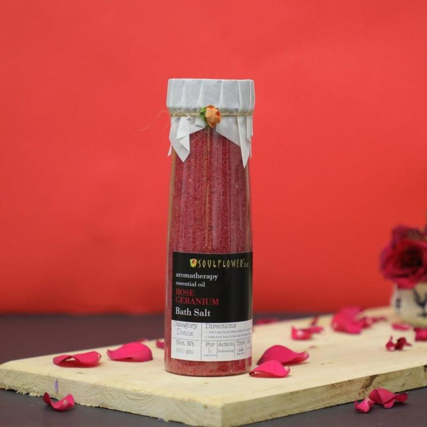 Soulflower Exfoliating Rose Geranium Body Scrub & Epsom Bath Salt, Vitamin E Olive for Shoulder Pain