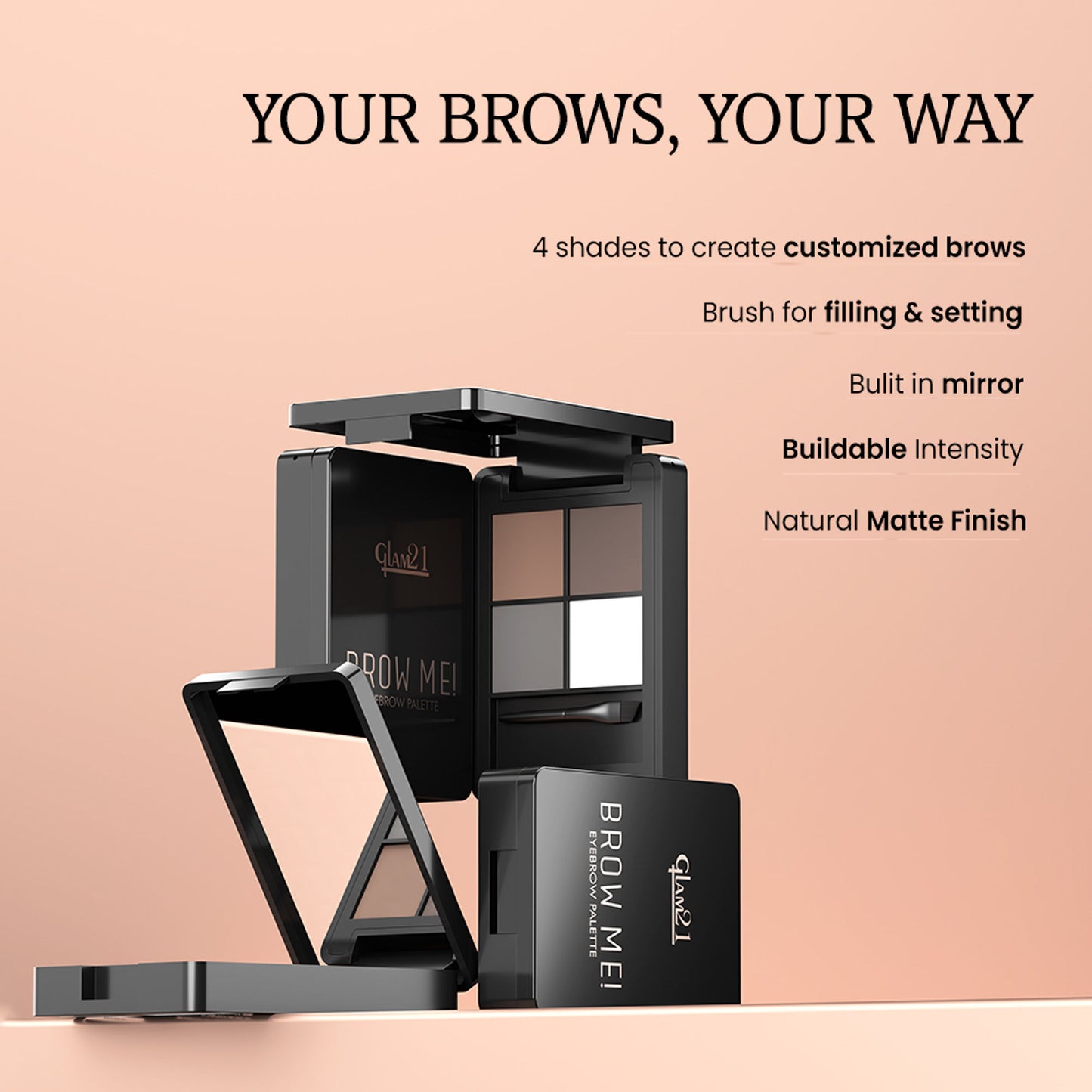 GLAM21 4-in-1 Eyebrow Palette - Mysterious