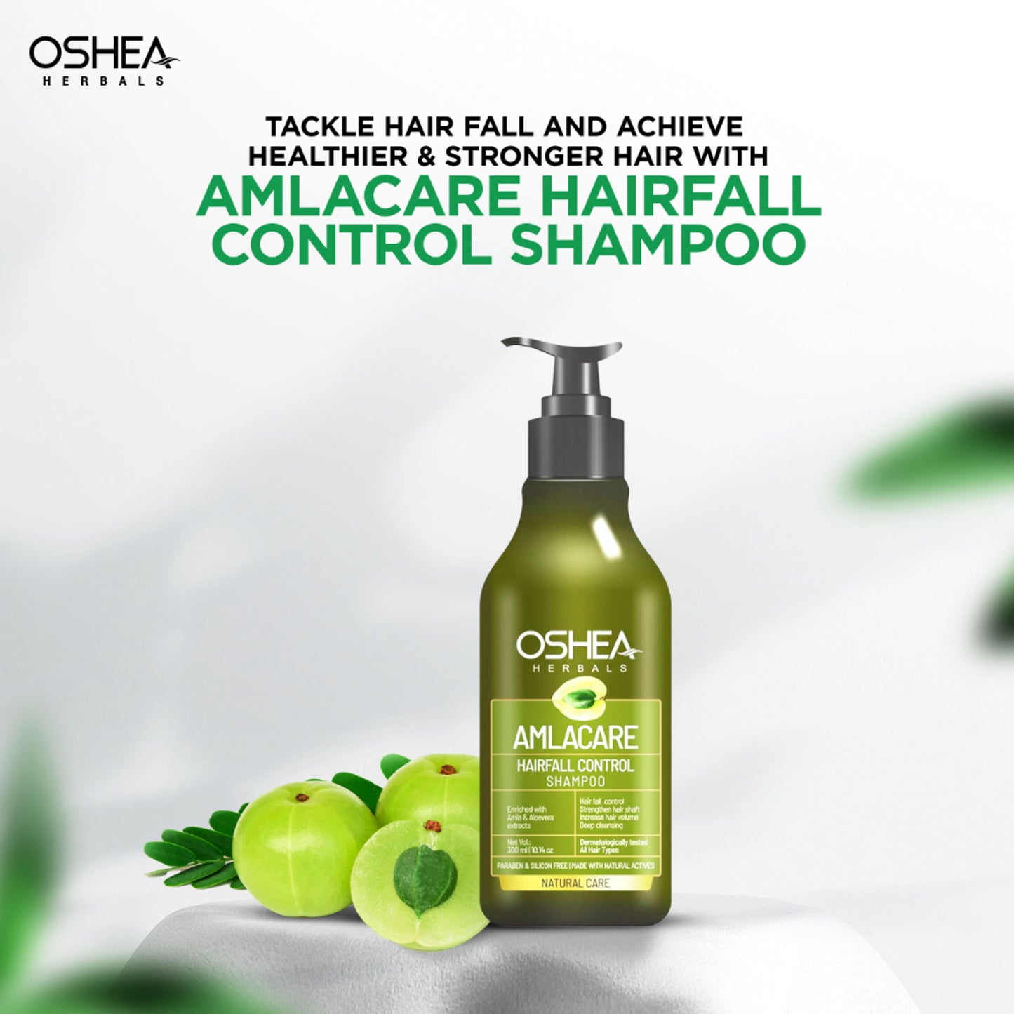 Oshea Herbals AmlaCare Hairfall Control Shampoo for Deep Cleansing & Volume Boost