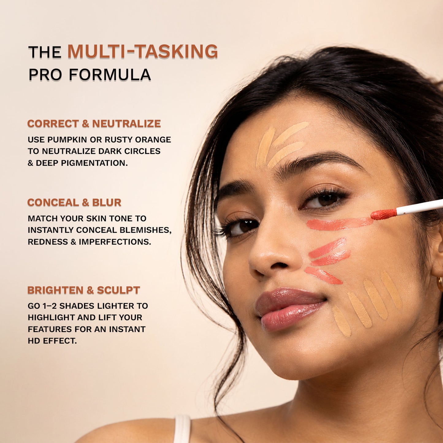 PAC Studio HD Liquid Concealer - Radiant Matte Finish, Long Wearing Buildable Coverage - HD MEDIUM 240