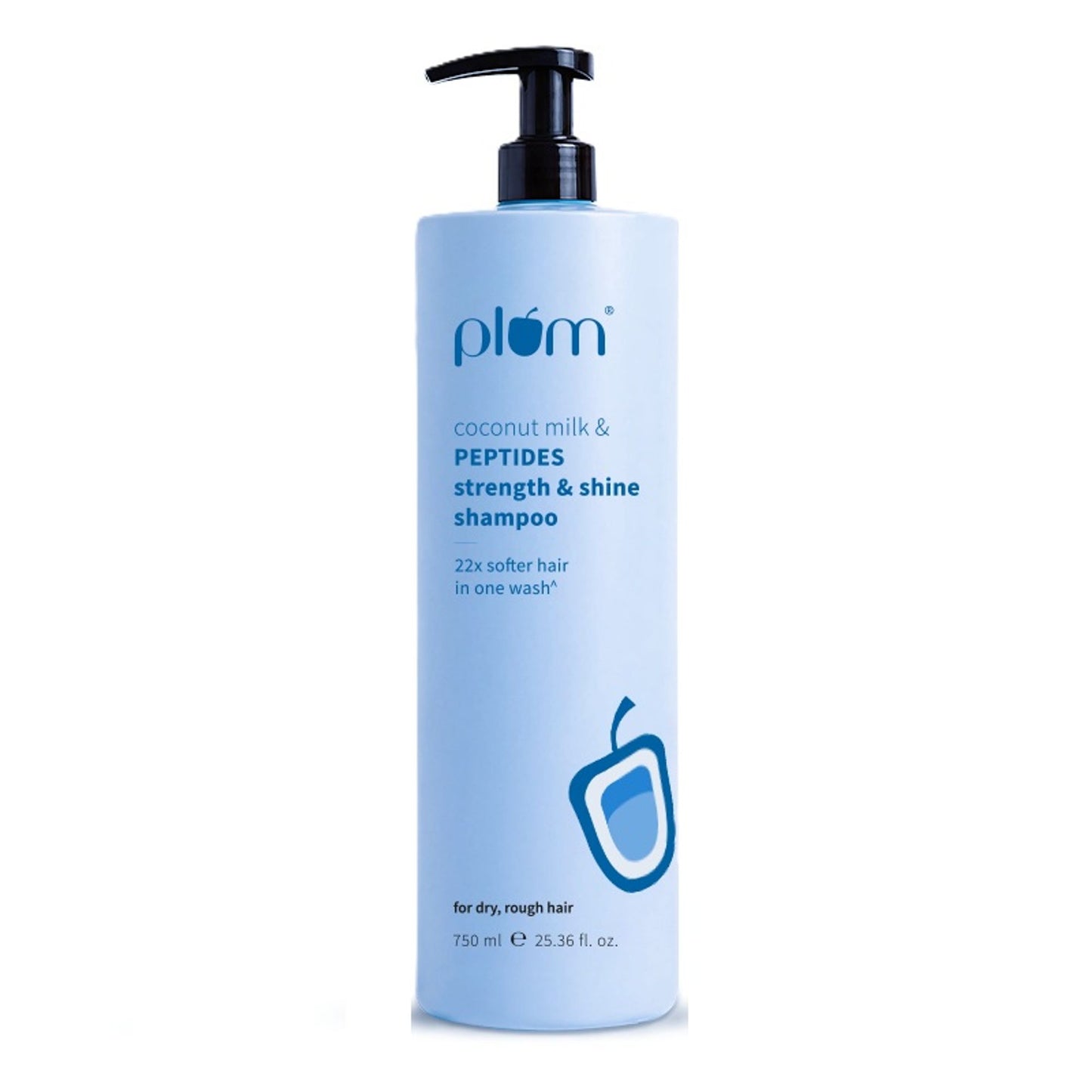 Plum Peptides Shampoo with Coconut Milk for Dry & Rough Hair 22x softer hair in 1 wash