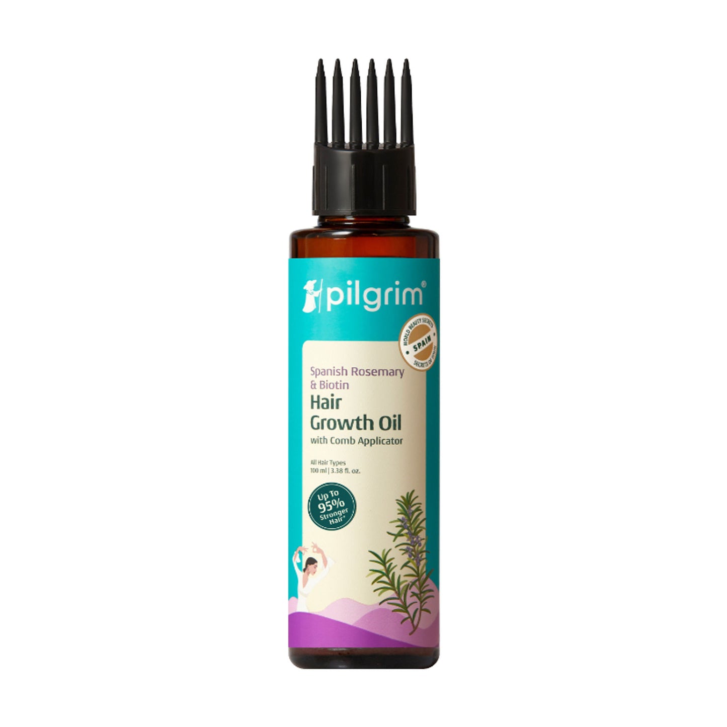 Pilgrim Spanish Rosemary & Biotin Hair GrowthOil Control Hairfall Thick Strong Hair with Applicator