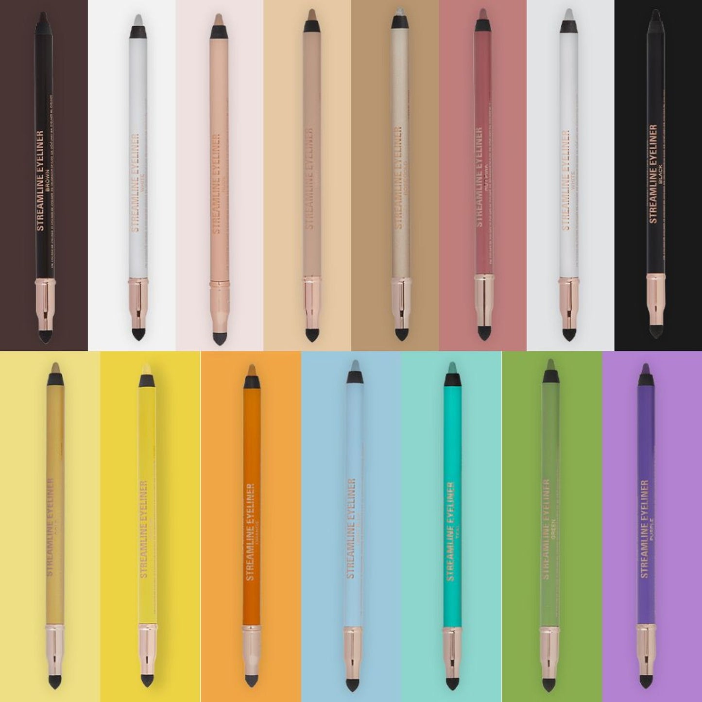 Makeup Revolution Streamline Waterline Eyeliner Pencil-Ultra Creamy Smudge Proof Smokey Looks - Gold