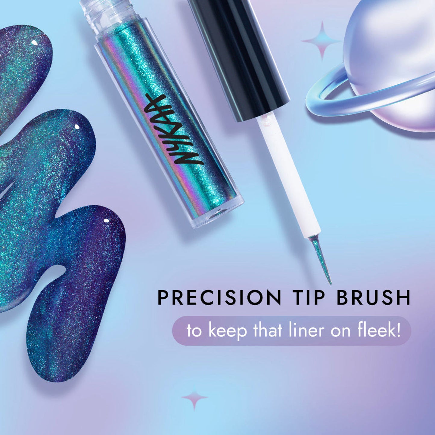 Nykaa Cosmetics Stardust Dual Chrome Eyeliner with Holographic Finish - Cyber Baddie