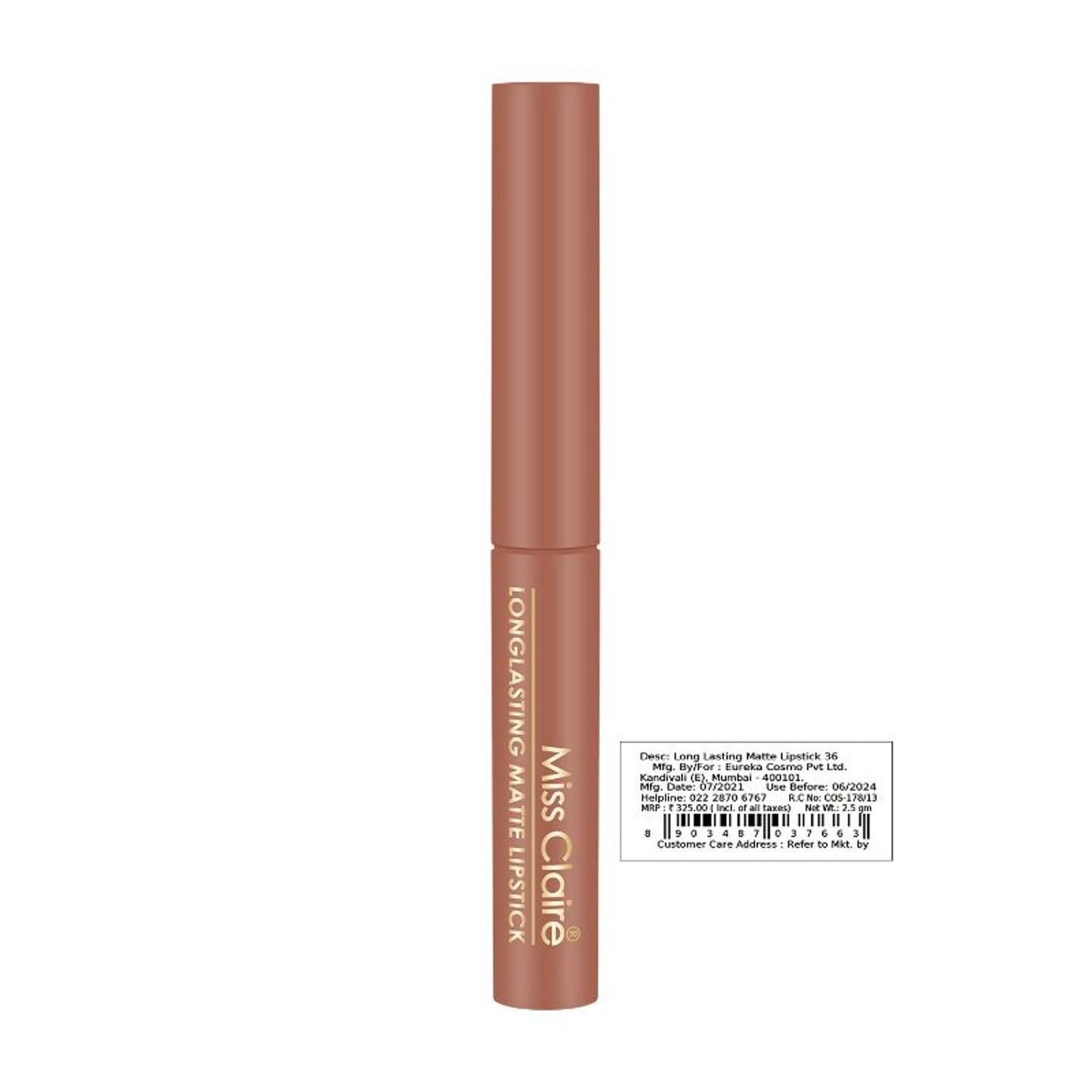 Miss Claire Long Lasting Matte Lipstick - Nude Brown 36