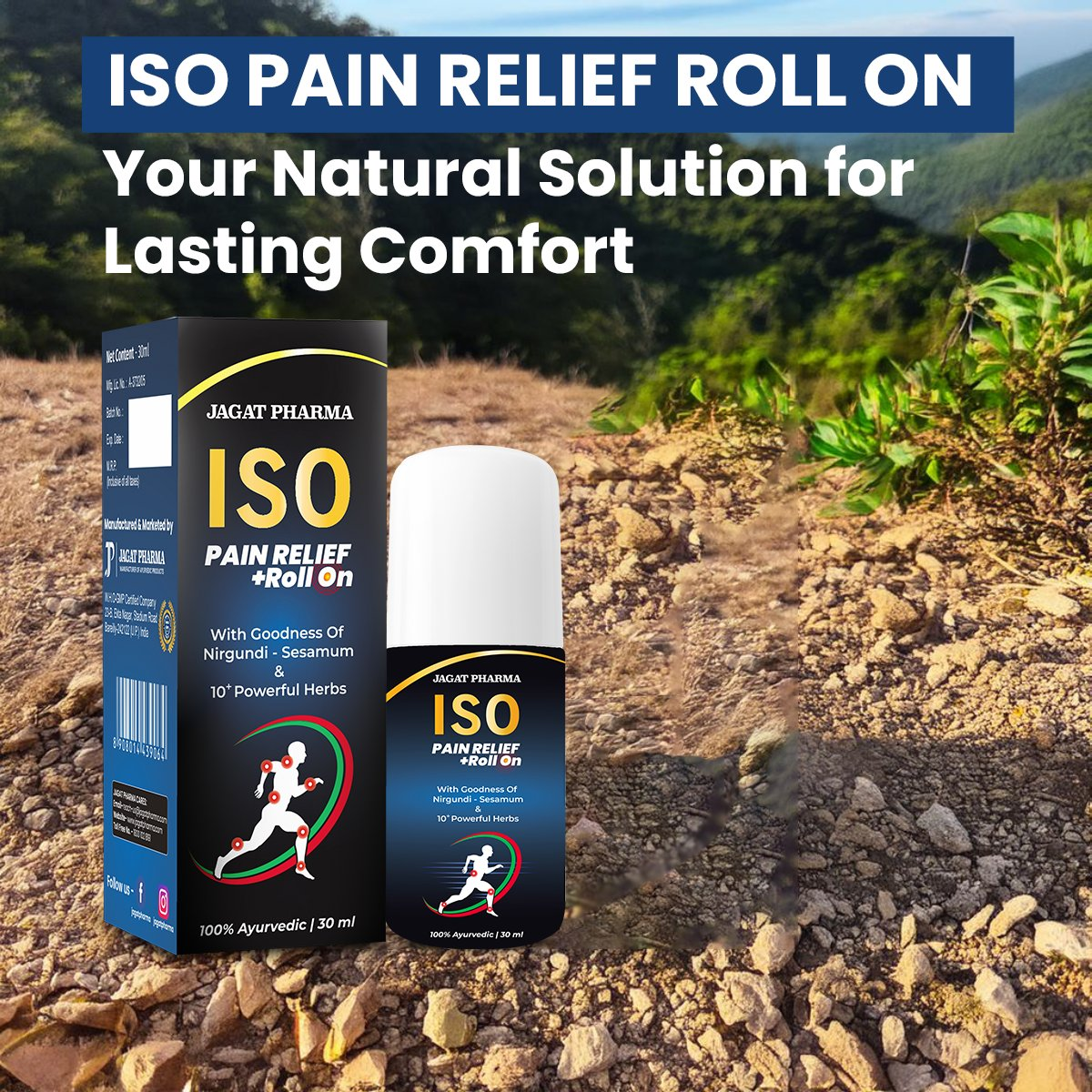 Jagat Pharma Isotine Gold + ISO Pain Relief Roll-On: Eye & Pain Care Combo