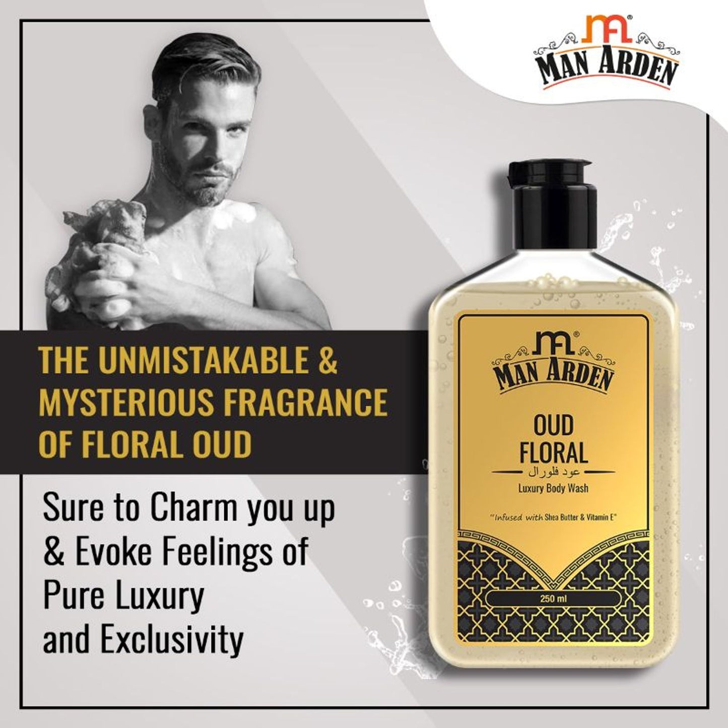 Man Arden Oud Floral Luxury Body Wash Infused With Shea Butter & Vitamin E