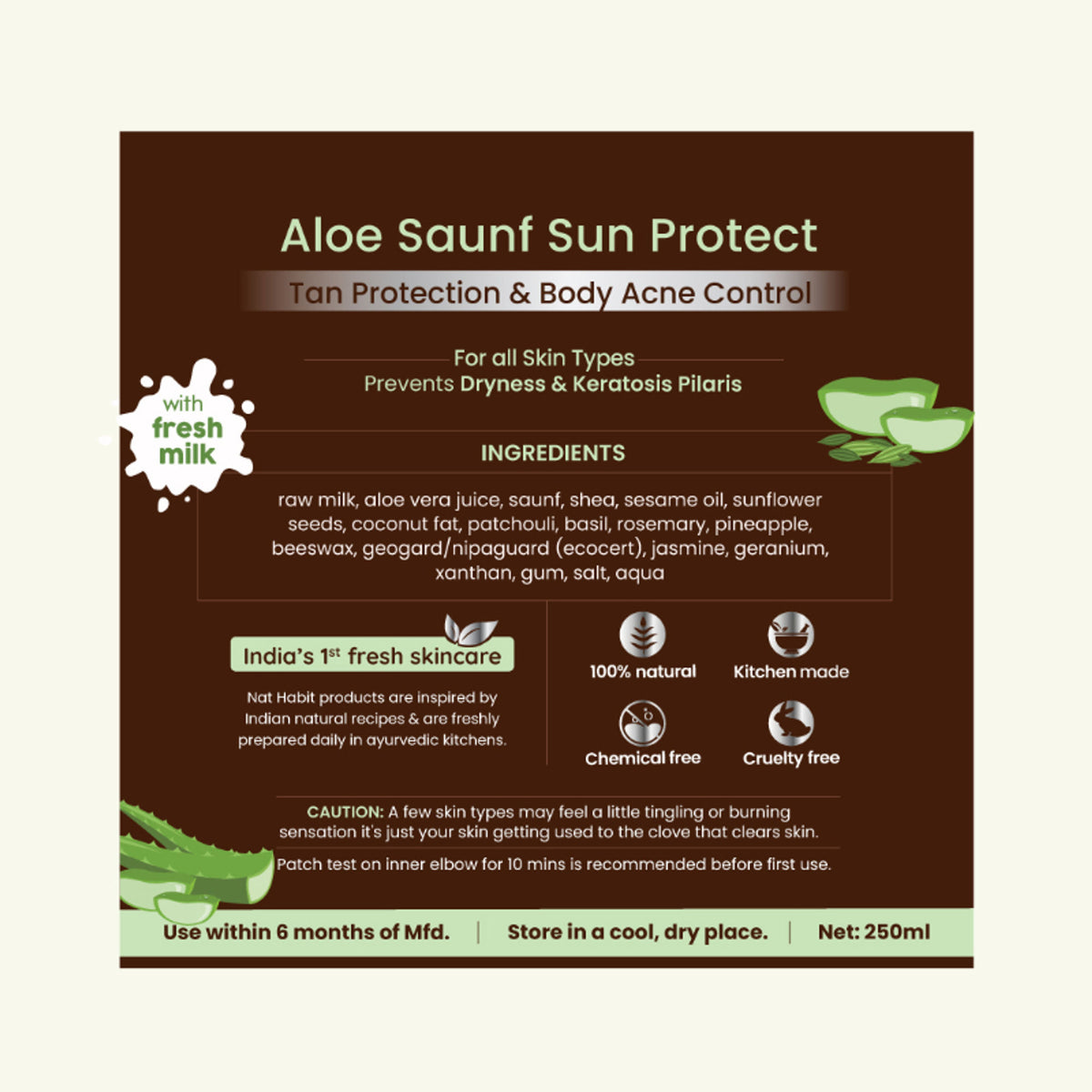 Nat Habit Aloe Sauf Sun Protect Fresh Malai Lotion