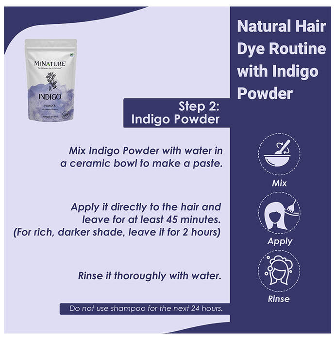 Minature Indigo Organic Powder hair mask in a small jar, showcasing vibrant blue powder for natural hair color treatment.