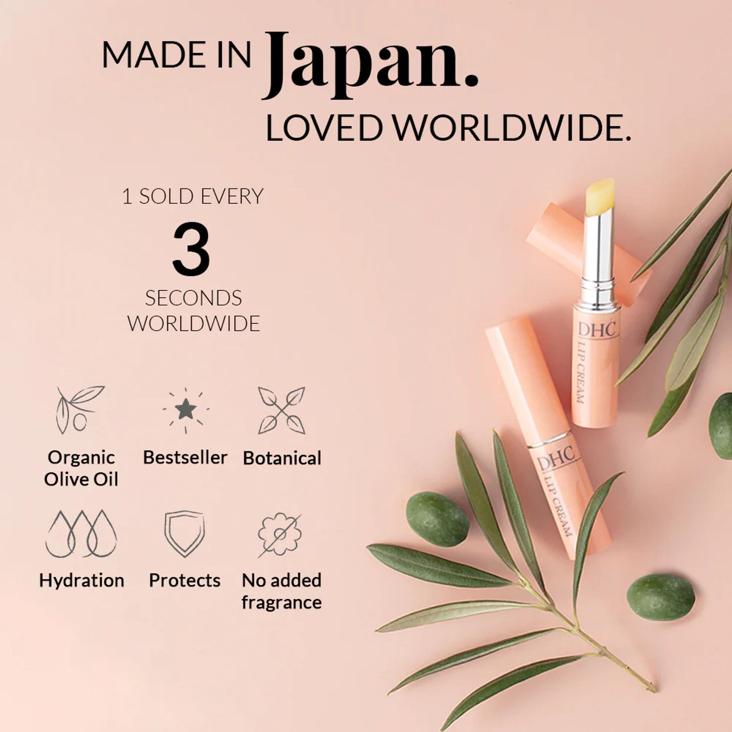 DHC Beauty Lip Cream (Lip Balm) For Dry Chapped Lips - Day Long Moisturizing Lip Mask