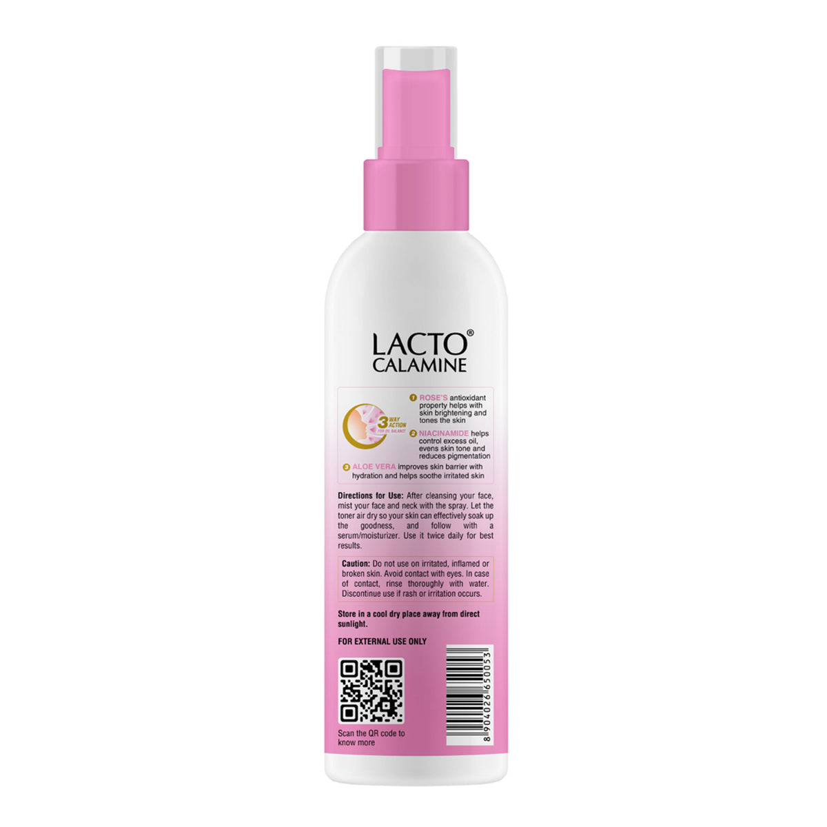 Lacto Calamine Rose Water Toner For Glowing Skin