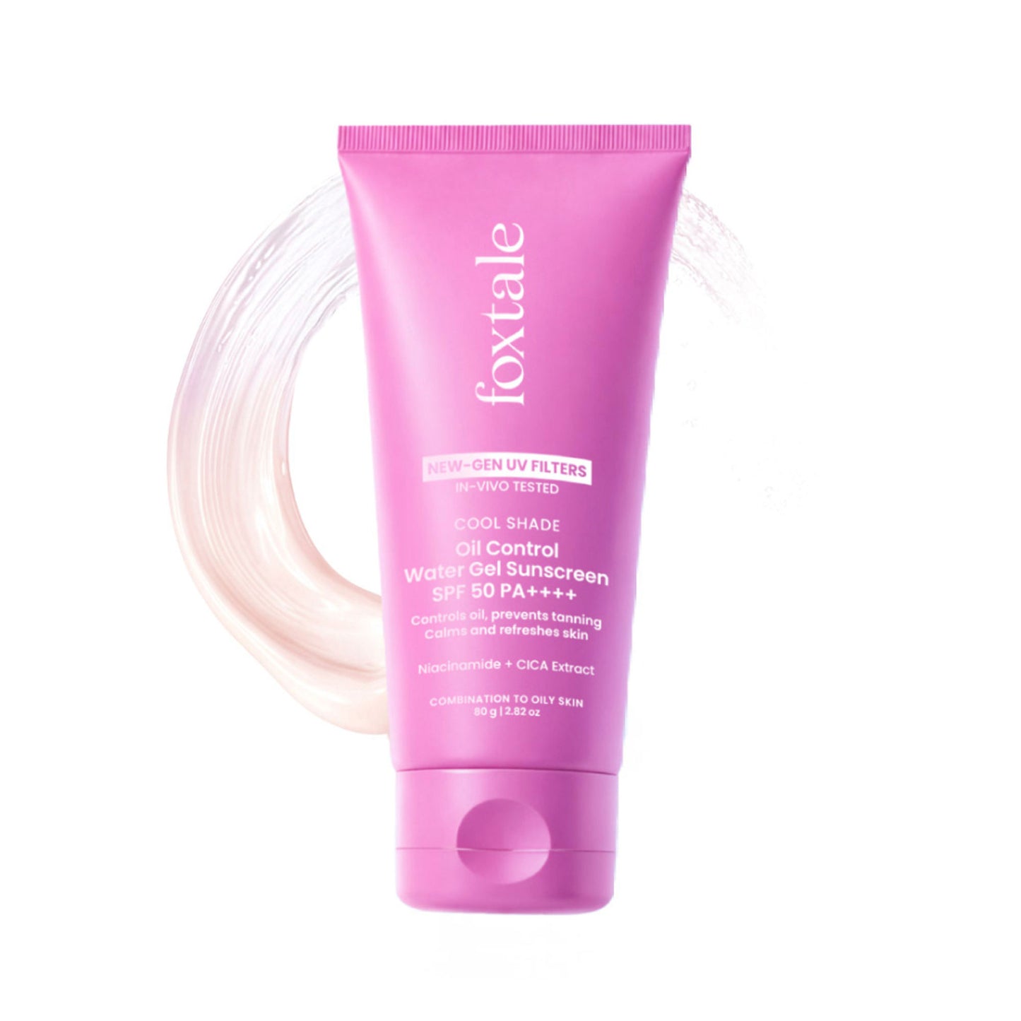 Foxtale SPF 50 Ice-Burst Gel Sunscreen for Oily Skin, In-Vivo Tested PA++++, Lightweight, Matte Skin