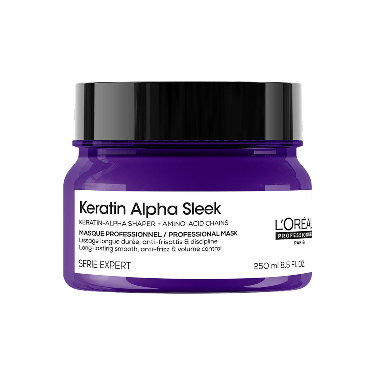 L'Oreal Professionnel Keratin Alpha Sleek Hair Mask, 84% Less frizz, 5X Instant smoothness