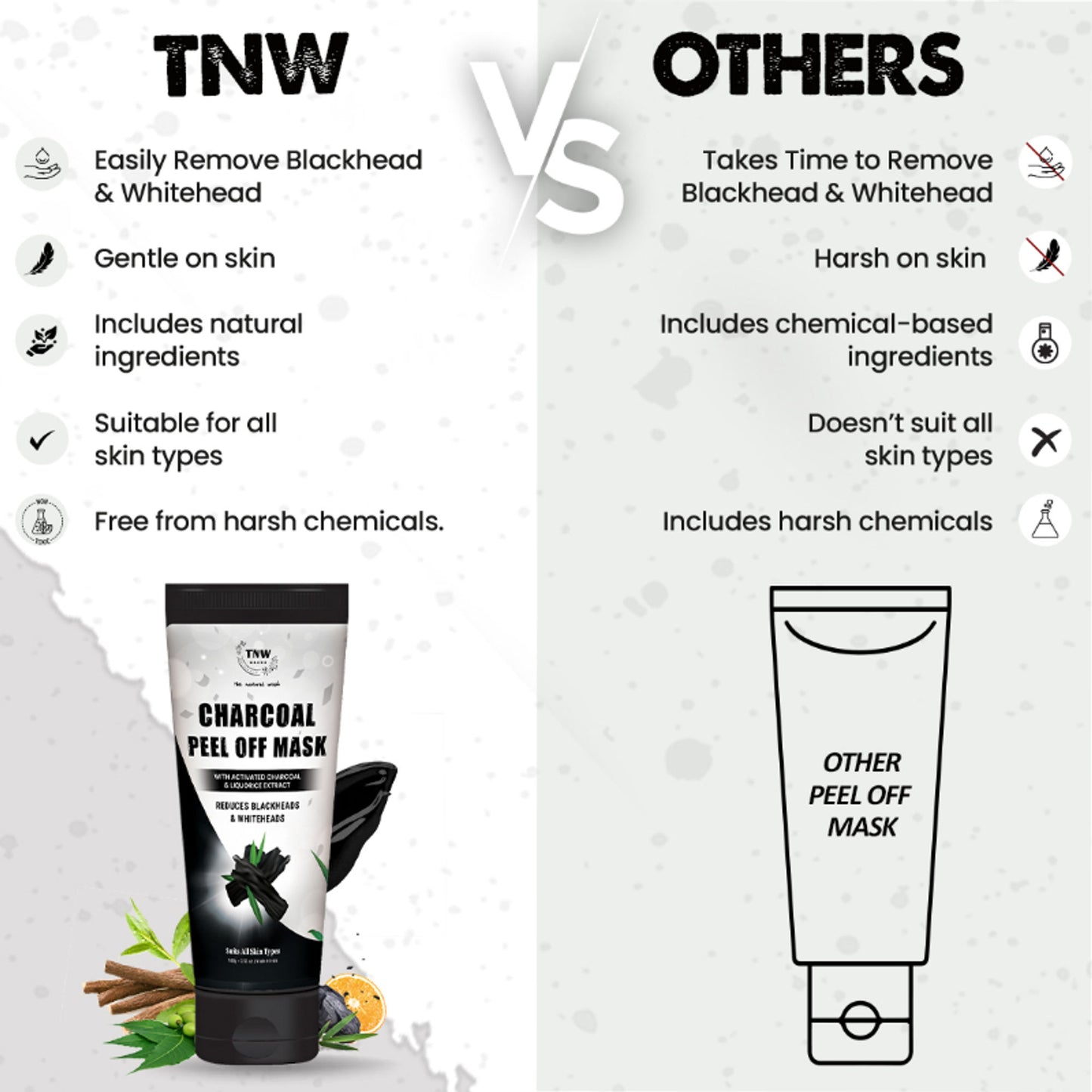 TNW The Natural Wash Charcoal Peel Off Face Mask with Activated Charcoal & Liquorice Extract