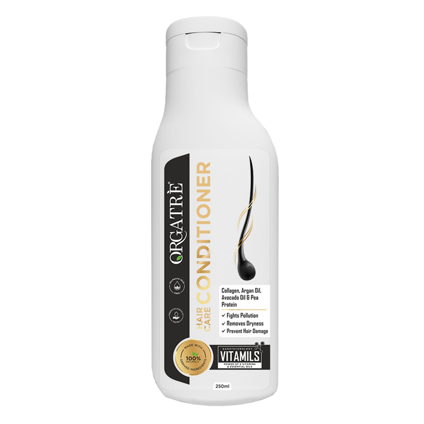 Orgatre Intense Repair Hair Conditioner For Dry And Frizzy Hair With Avocado, Argan Oil, & Collagen