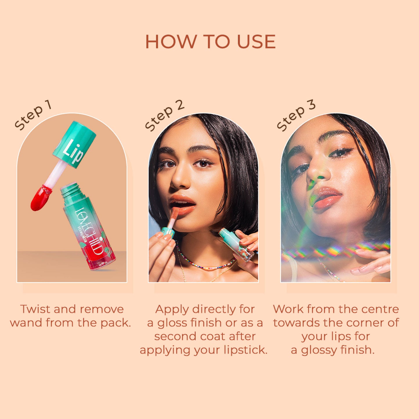 LoveChild Masaba Tinted Lip Oil With Shimmer - Naked Peach
