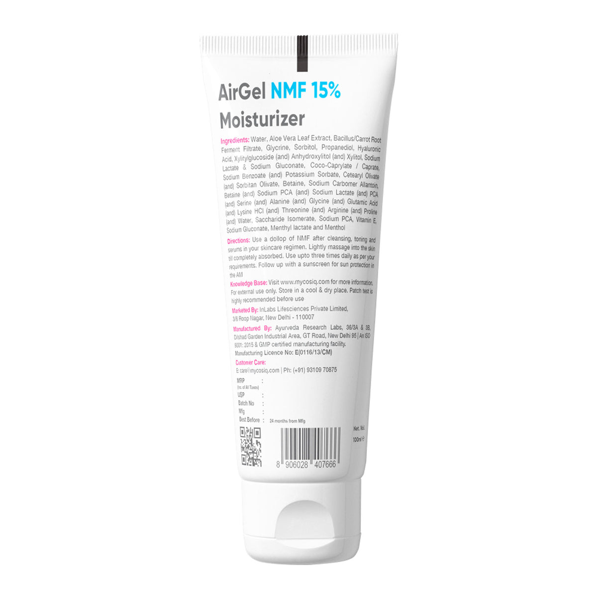 Cos-IQ AirGel NMF 15% For Oily Skin Moisturizer For Men & Women